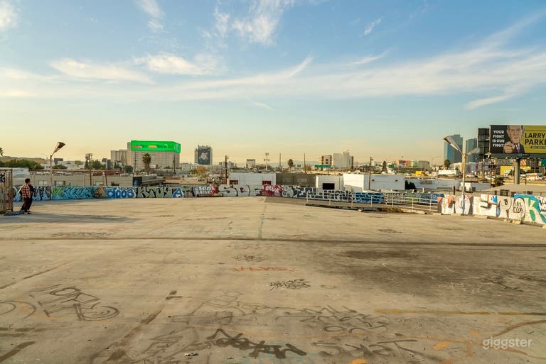  Skyline Rooftop view of DTLA and warehouse  