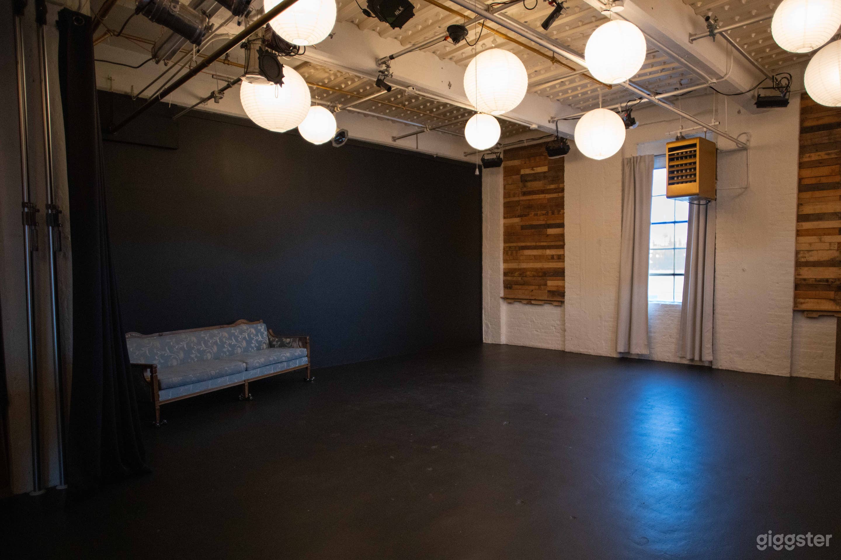 North window and black wall