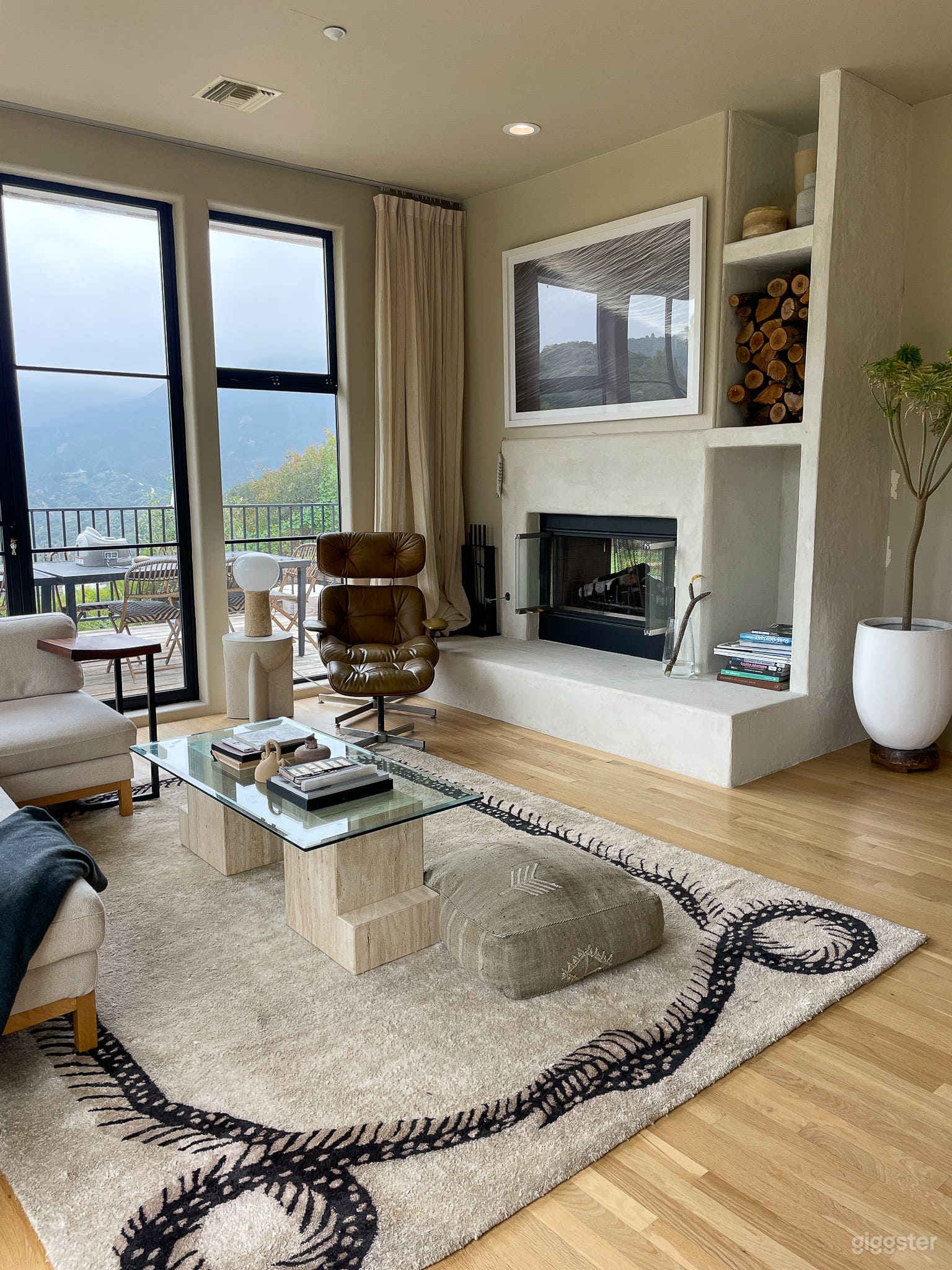 living room + fire place