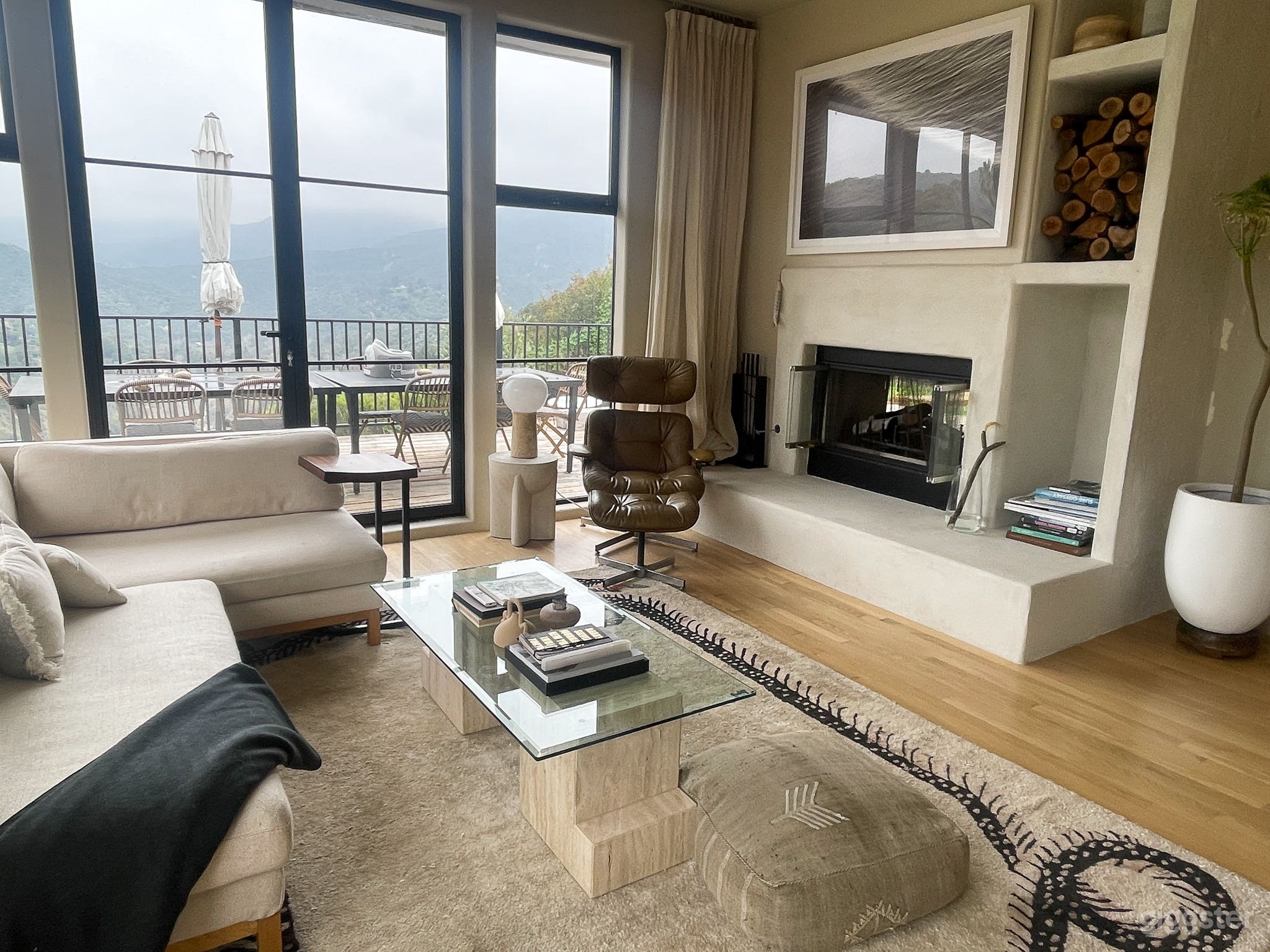 living room + fire place