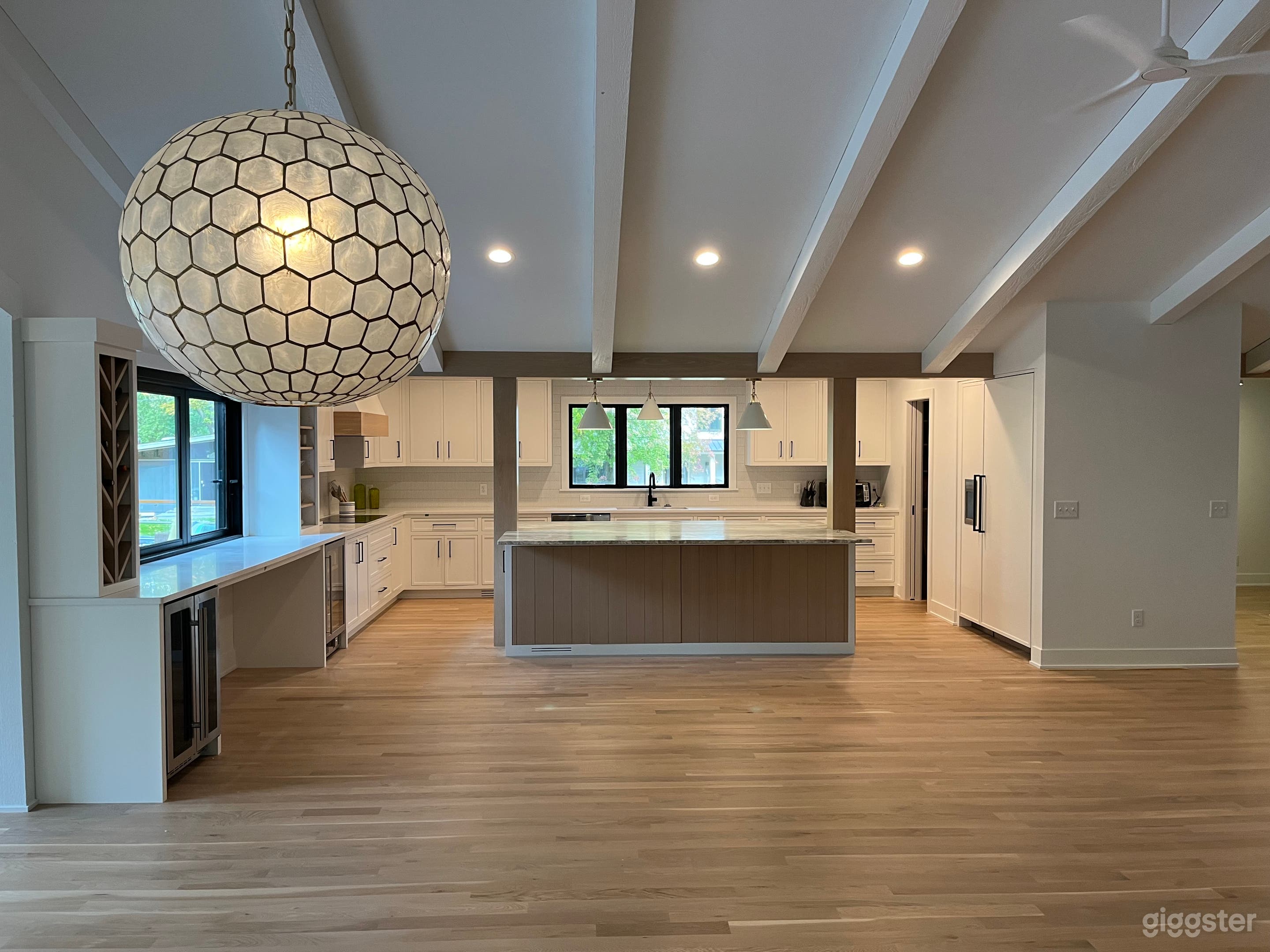 Open floor plan with space for crews, equipment 