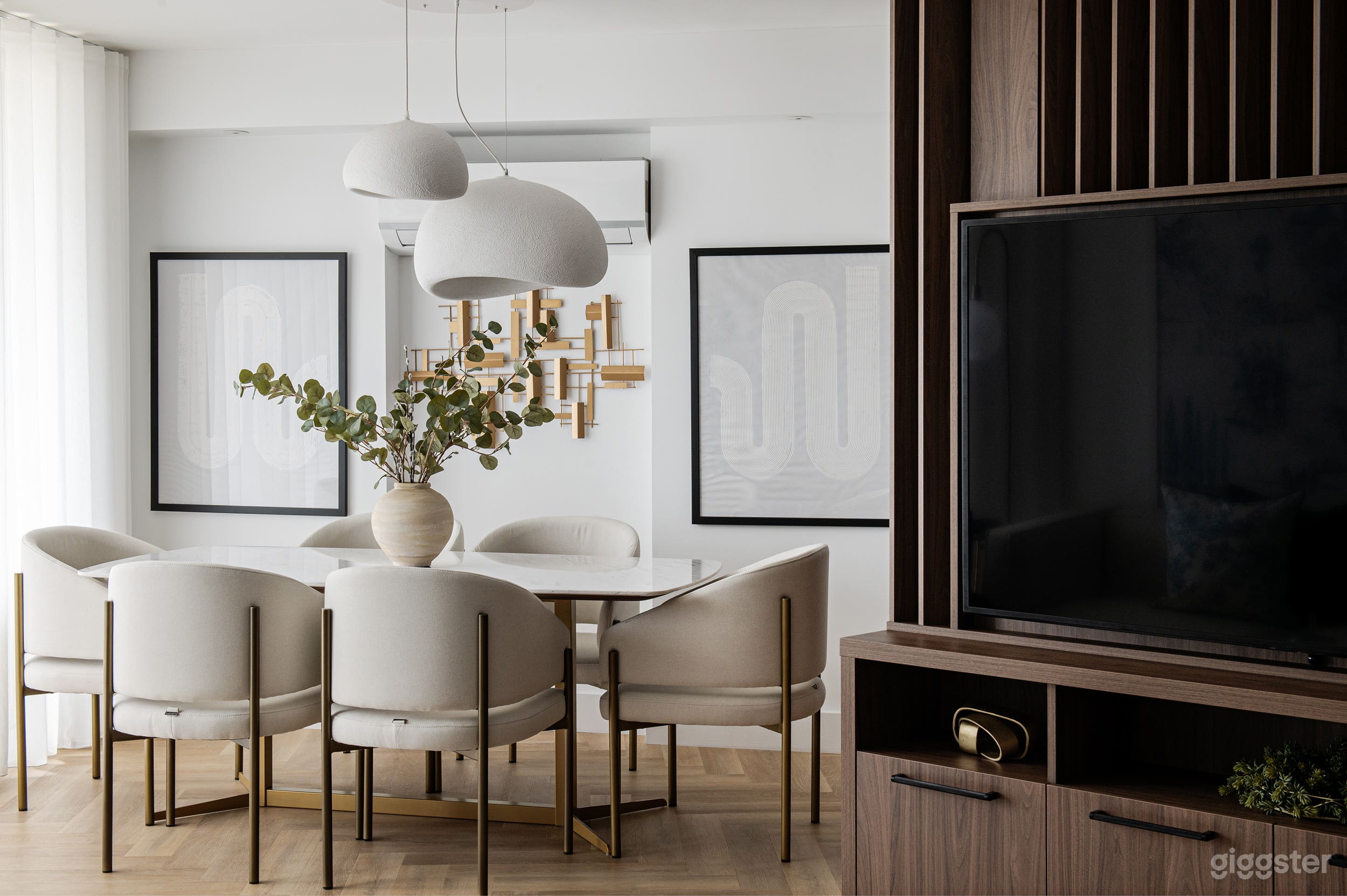 Bright, naturally lit dining space