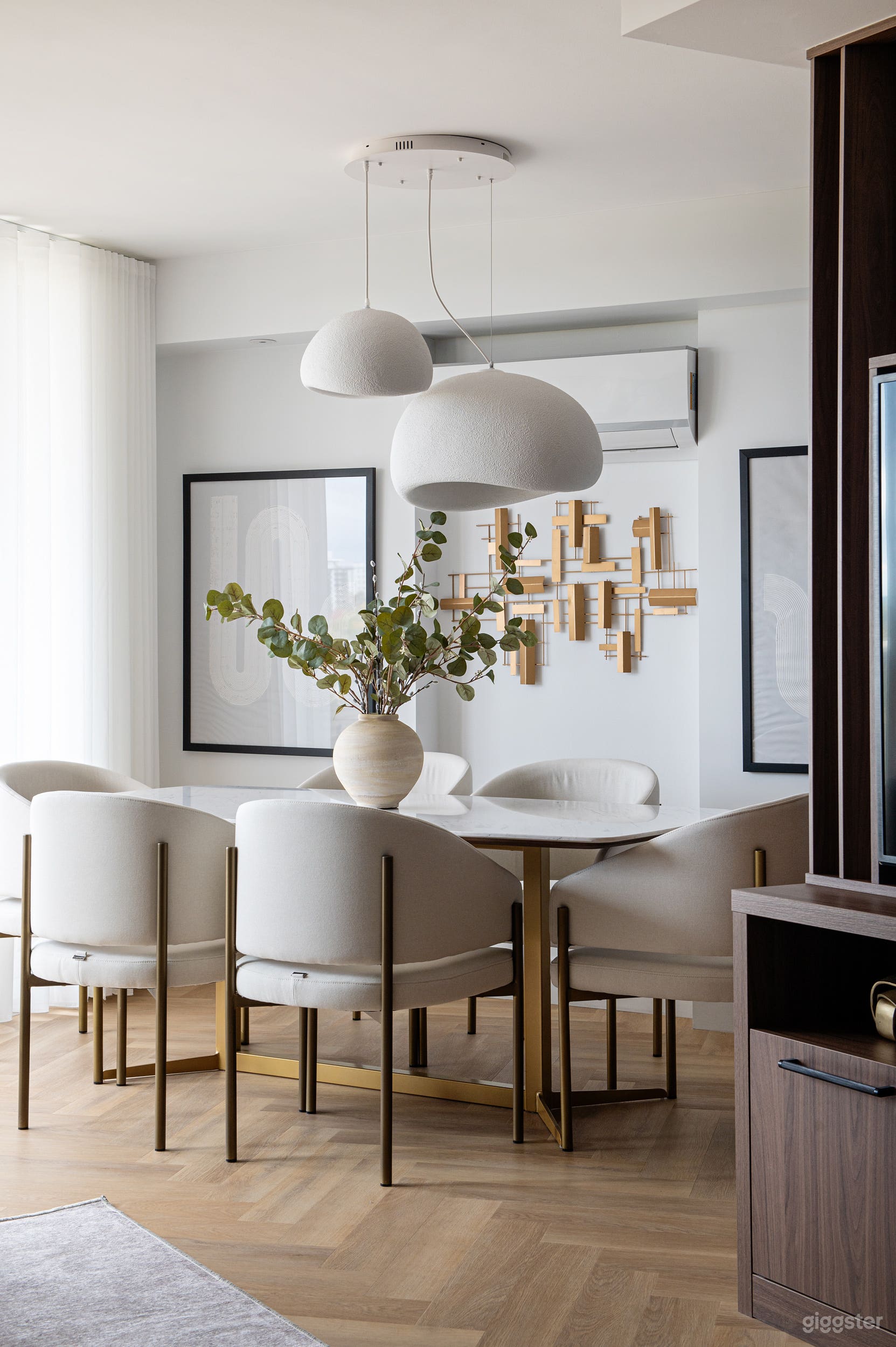 Bright, naturally lit dining space