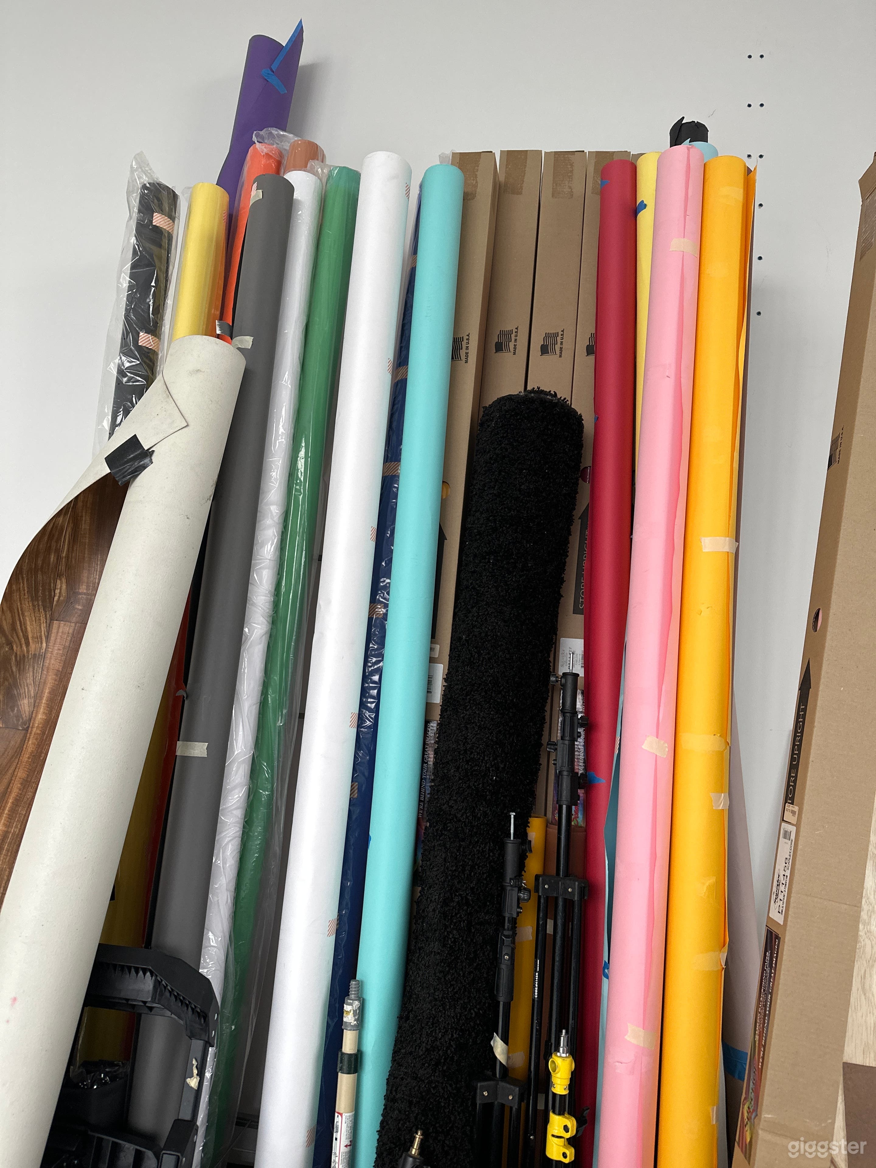 Assorted paper rolls and props 