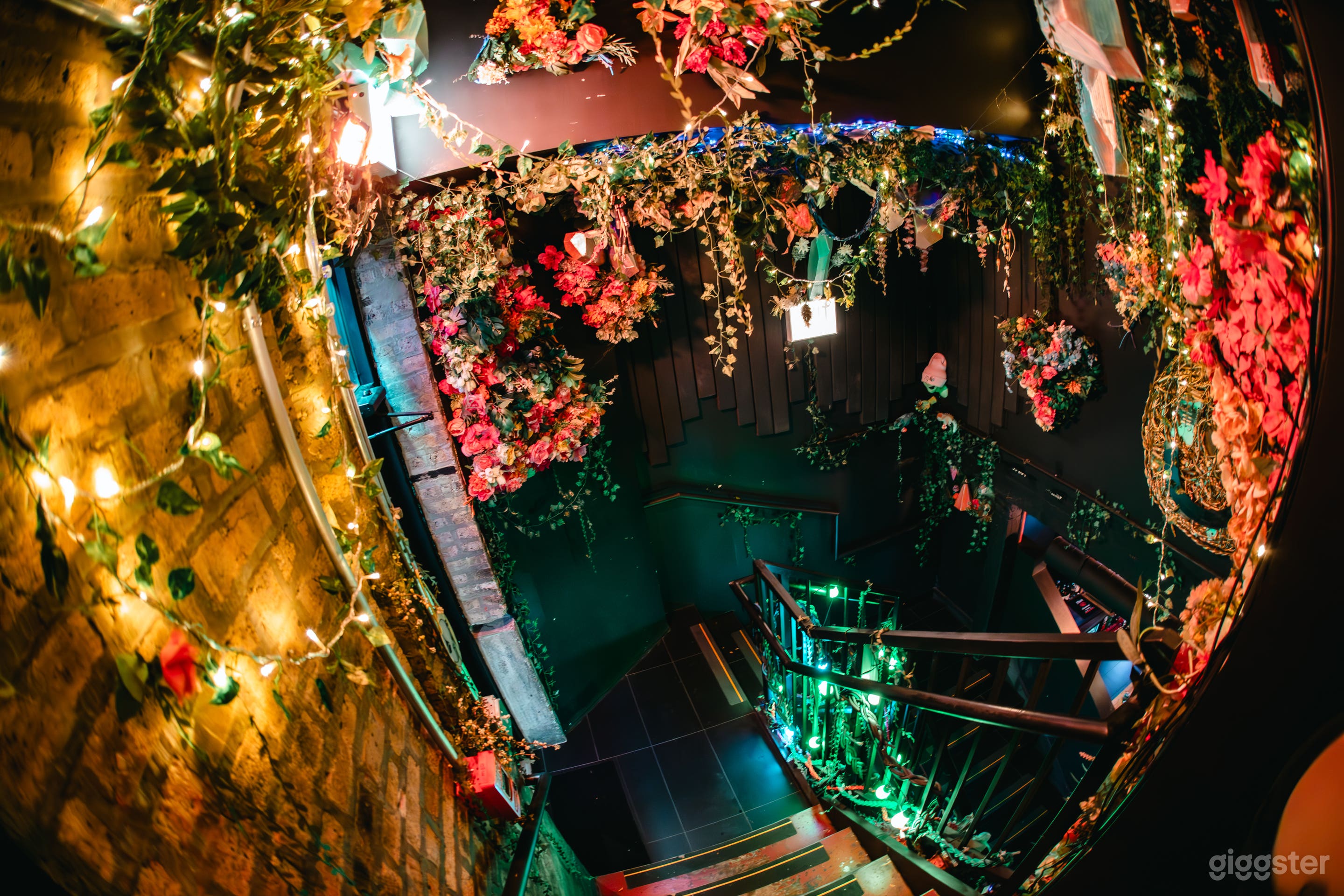 The stairwell is a portal to the music venue!