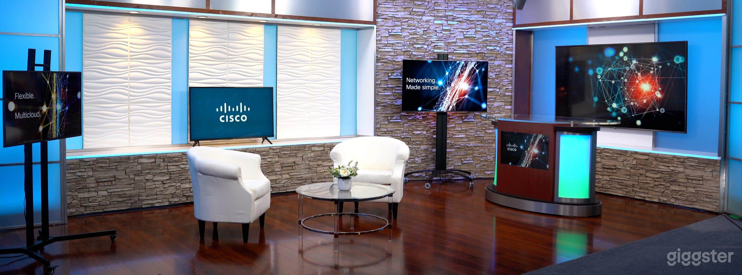 Broadcast Talk Show Studio Sets and Green Screen Photo 3