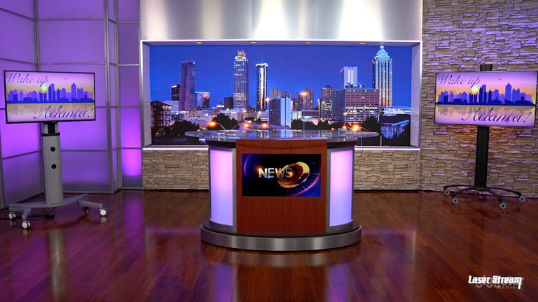  Broadcast Talk Show Studio Sets and Green Screen 