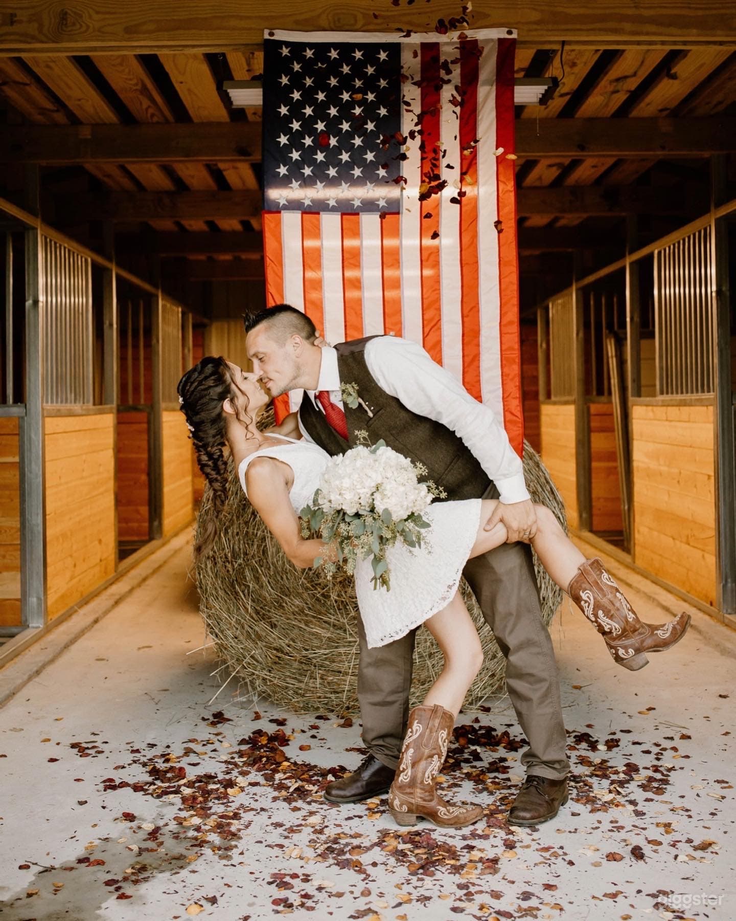 The entrance of the barn was where we got married and can be dressed up.