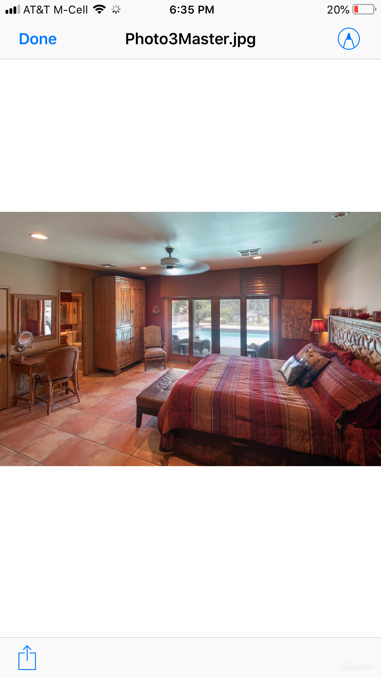 Master Bedroom Sliders to pool and view
