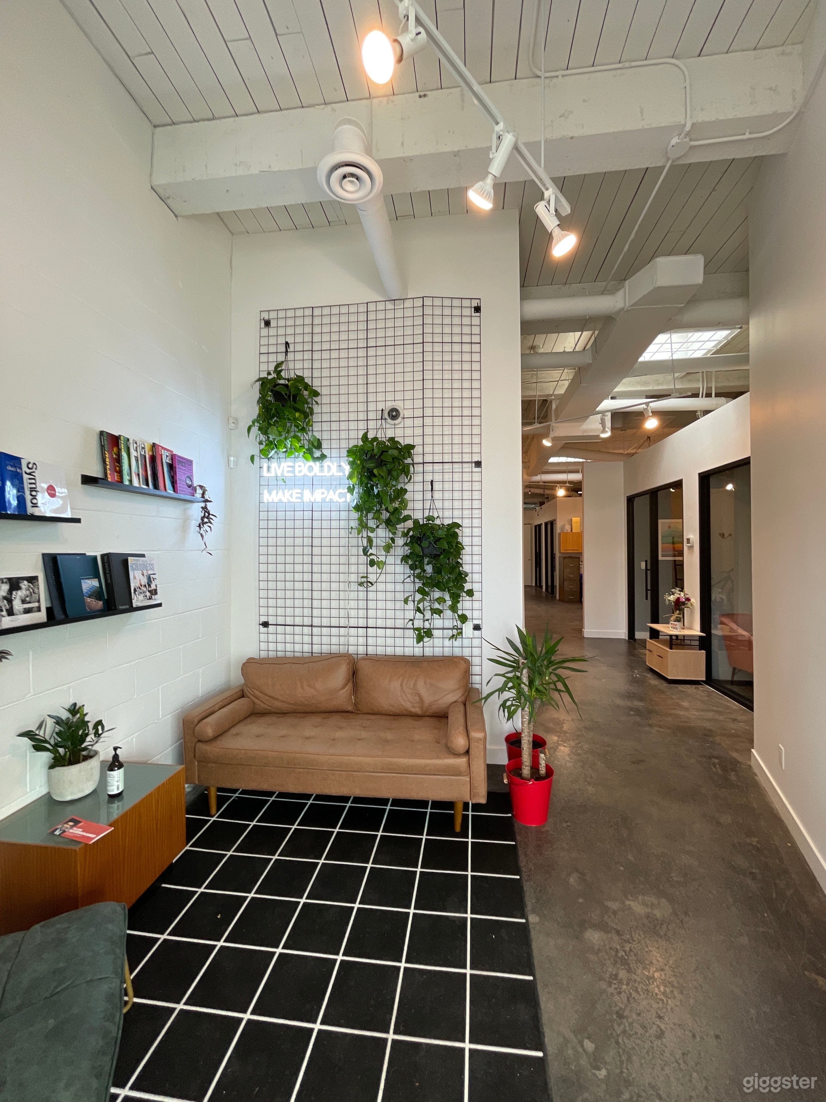 Front lobby is great for lounging or green room.