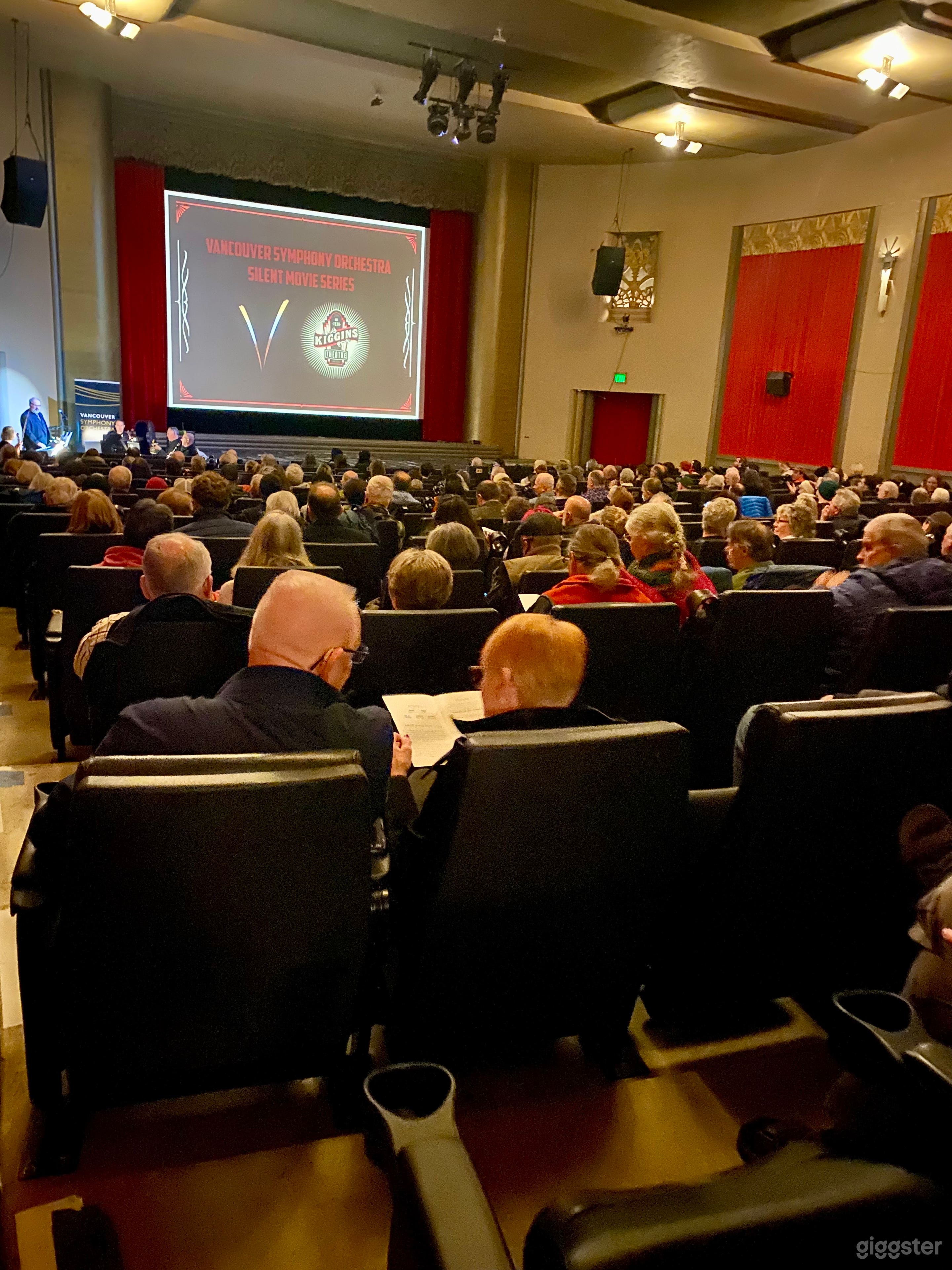 Theatre full of movie goers. 