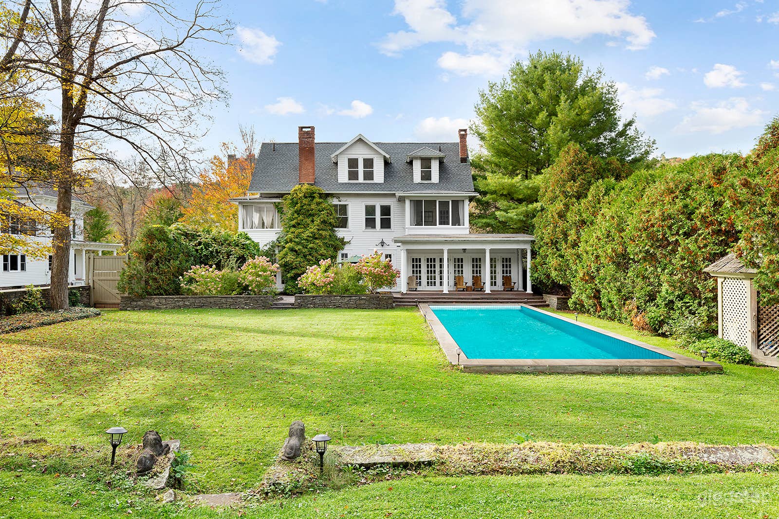 Exterior garden and lap pool