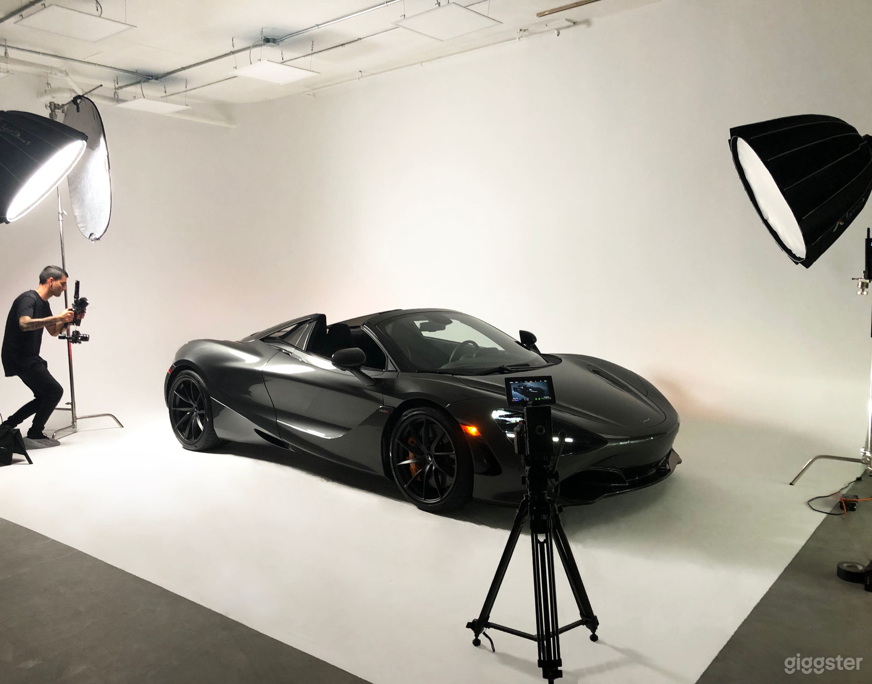 The studio has the capability to shoot small to mid-sized vehicles.
