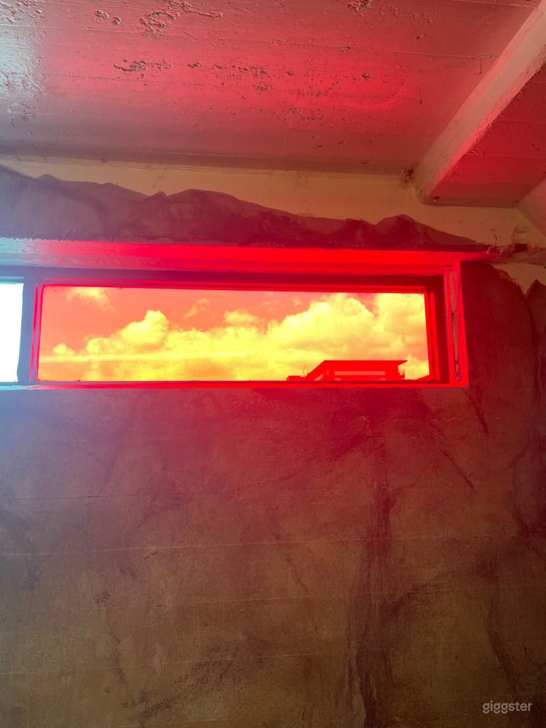  Basement windows have colored film, can be covered with foam to block out light 