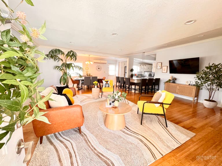  Open floor plan design fully furnished furnitures  