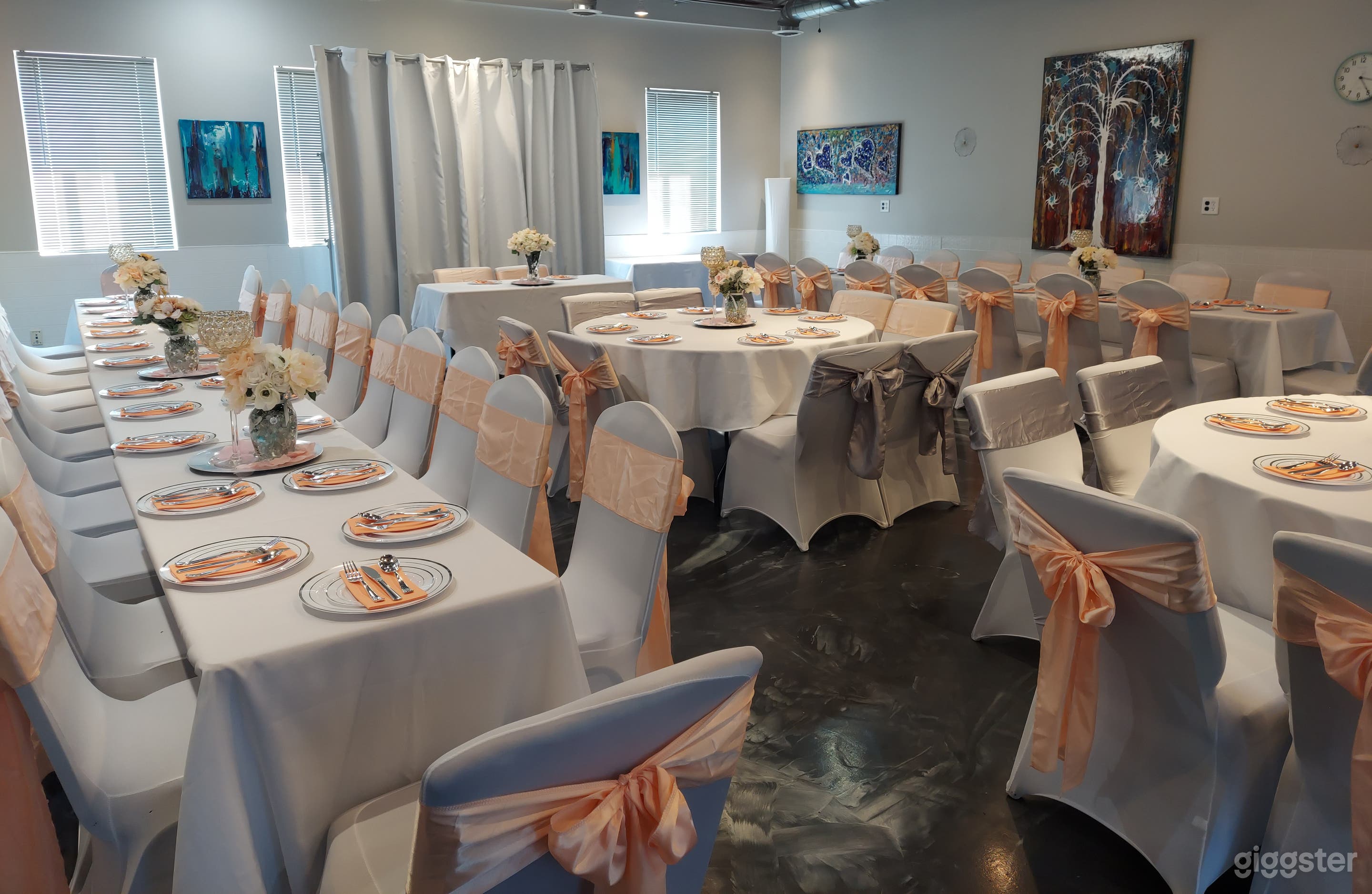 The VIP Training Center converts into a magical event center for weddings, celebrations, and showers