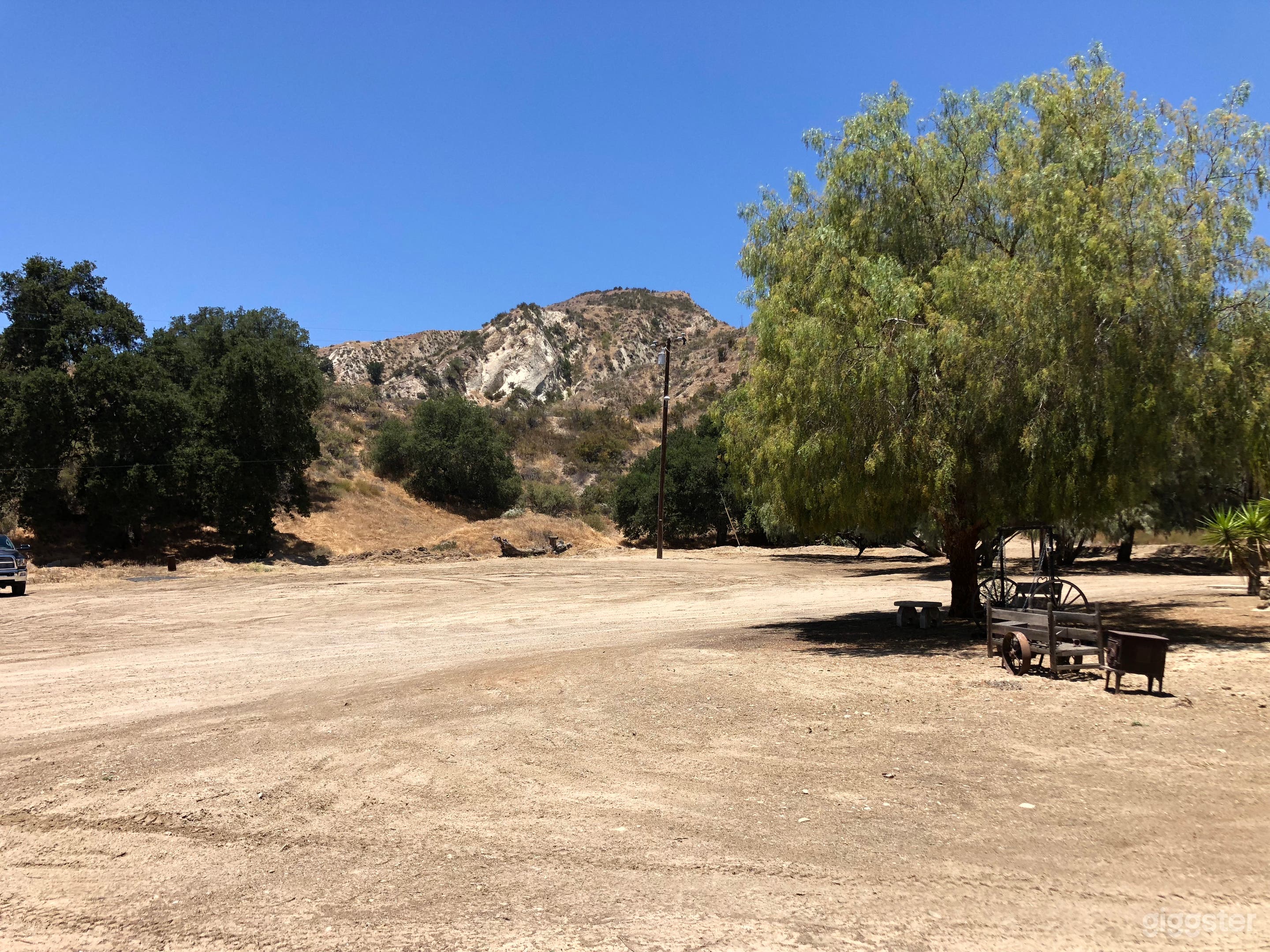 SilverStrand Ranch 
Castaic Ca 91384
200 Main Gate 
30 mile zone
Parking facilities for many vehicle including heavy equipment.  Four large base camps to choose from and a Heliport landing strip.