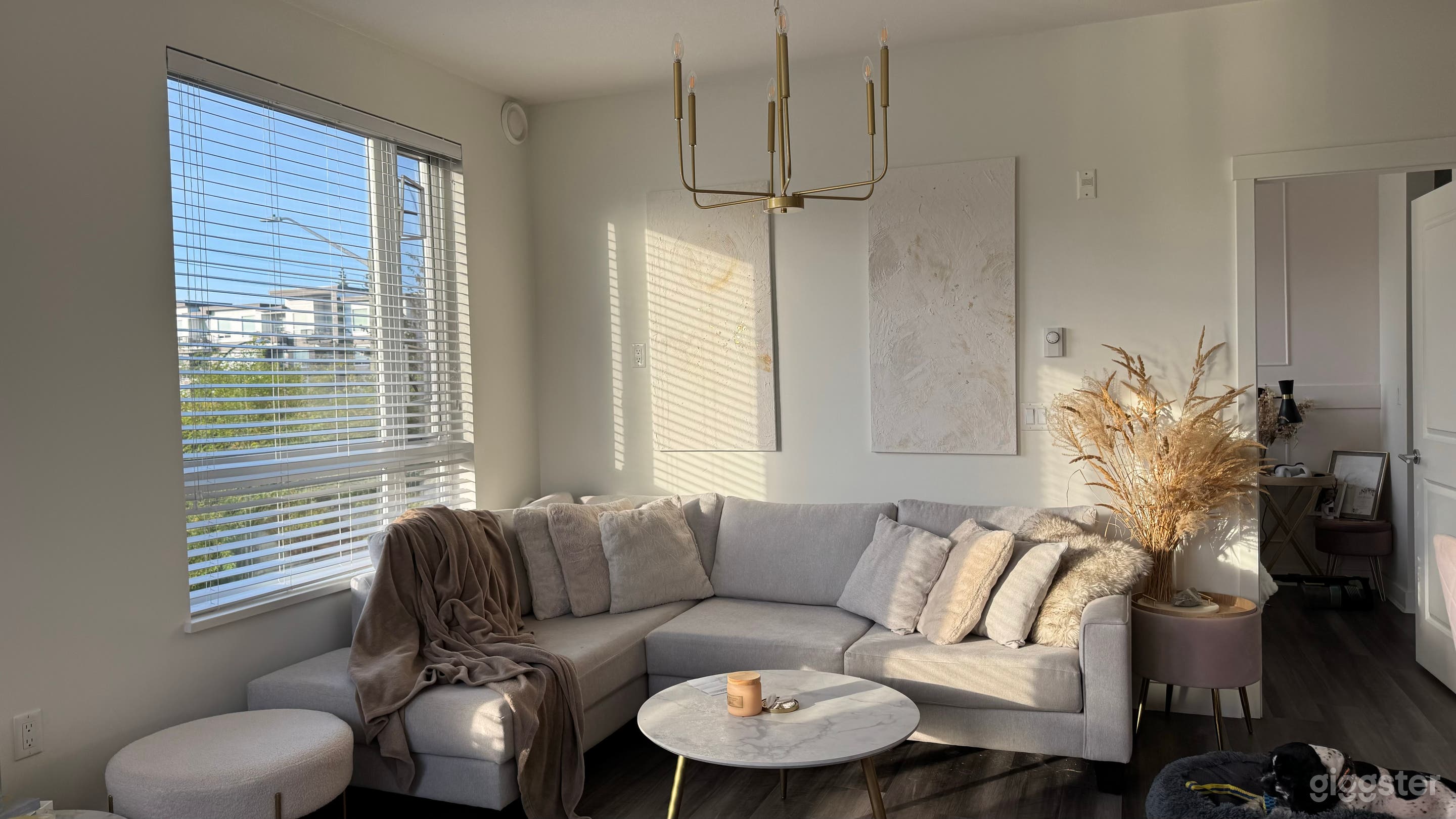 The Living Room - warm neutrals that hug you like a summers day. 