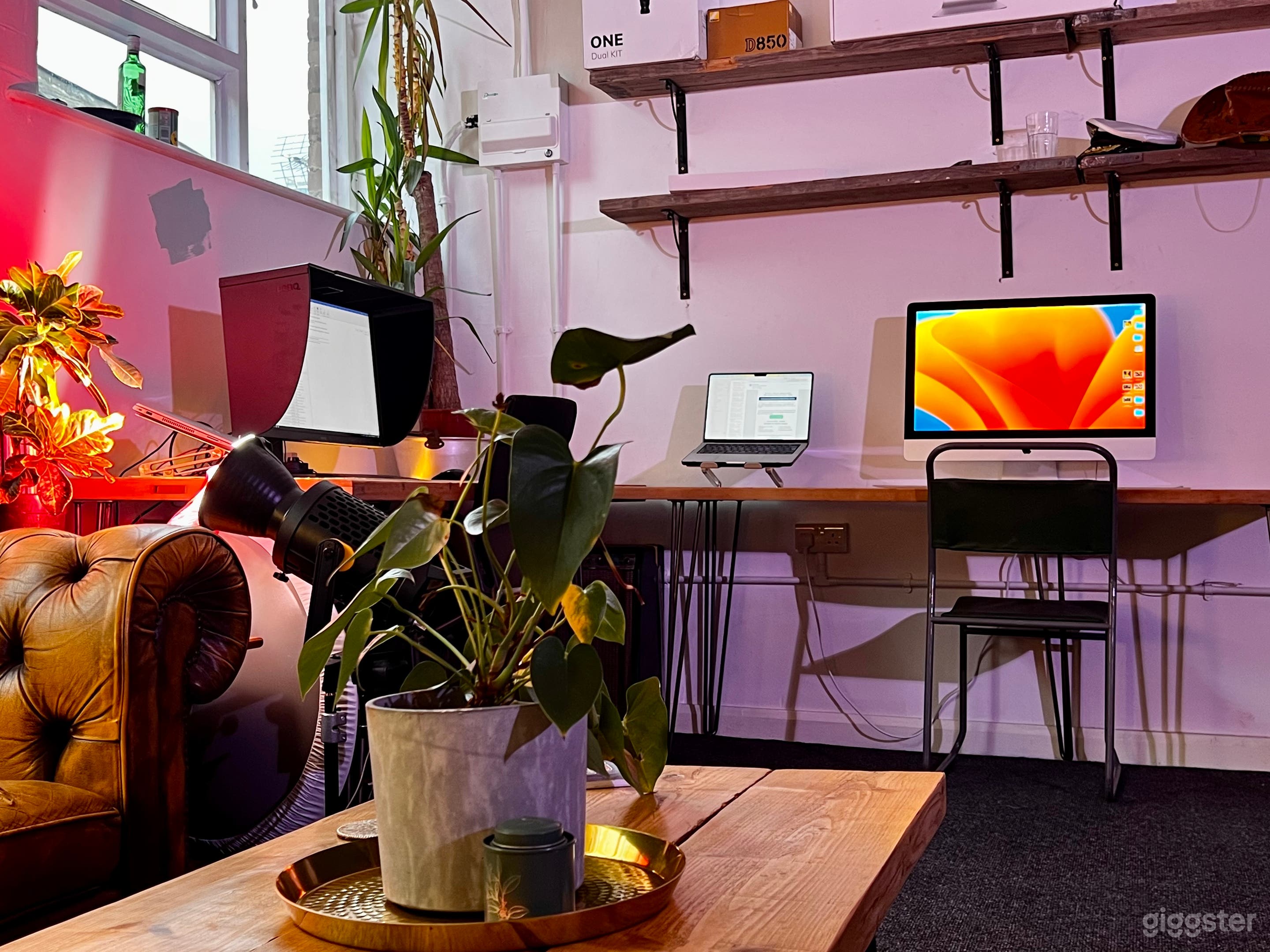 Edit suite large video monitors tether tools and iMac 27”