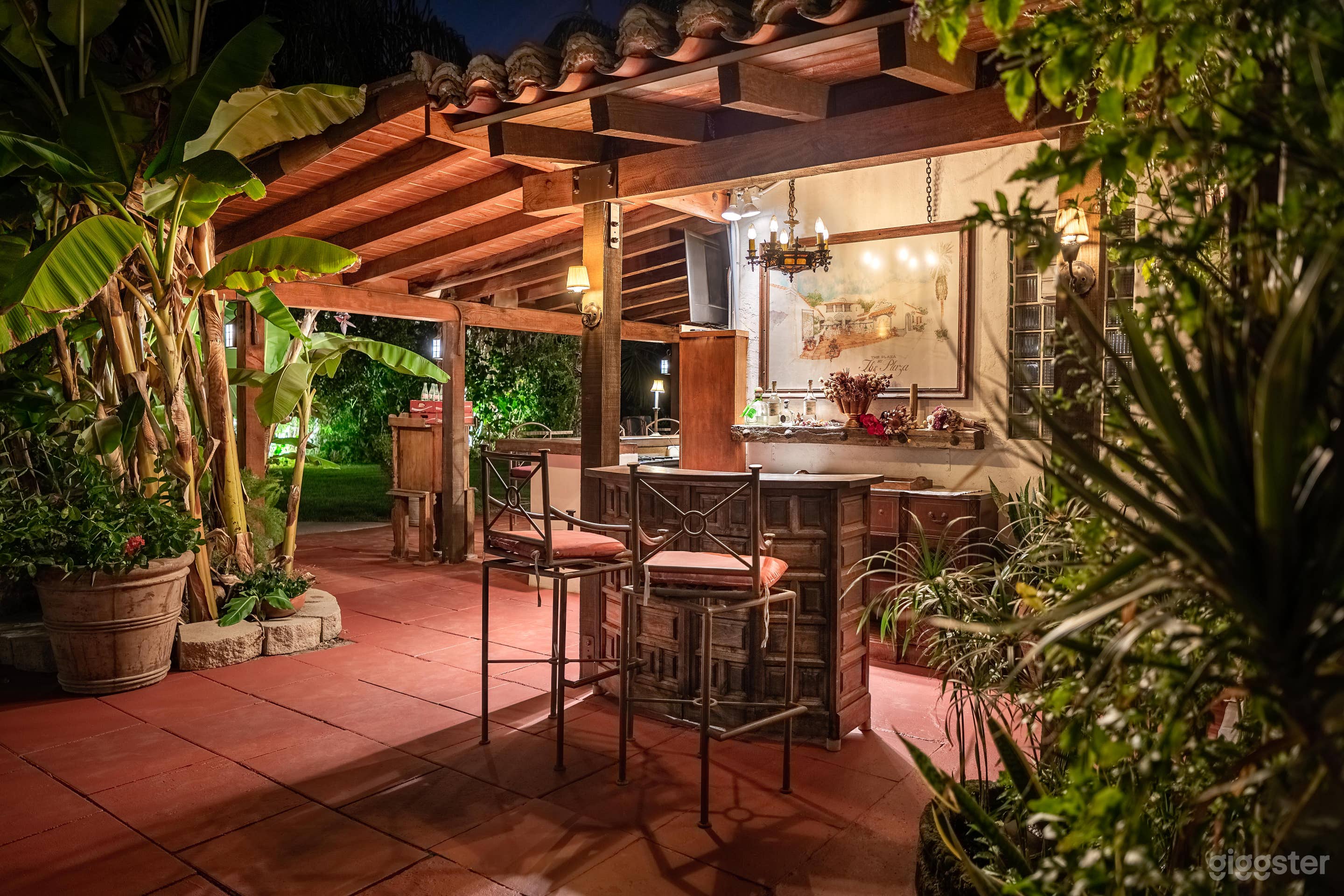 Outdoor cafe and side bar near the pool. 