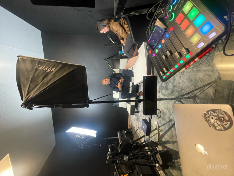  Moody Black Sparkle Studio - Woman-Owned Podcast & Audiobook 