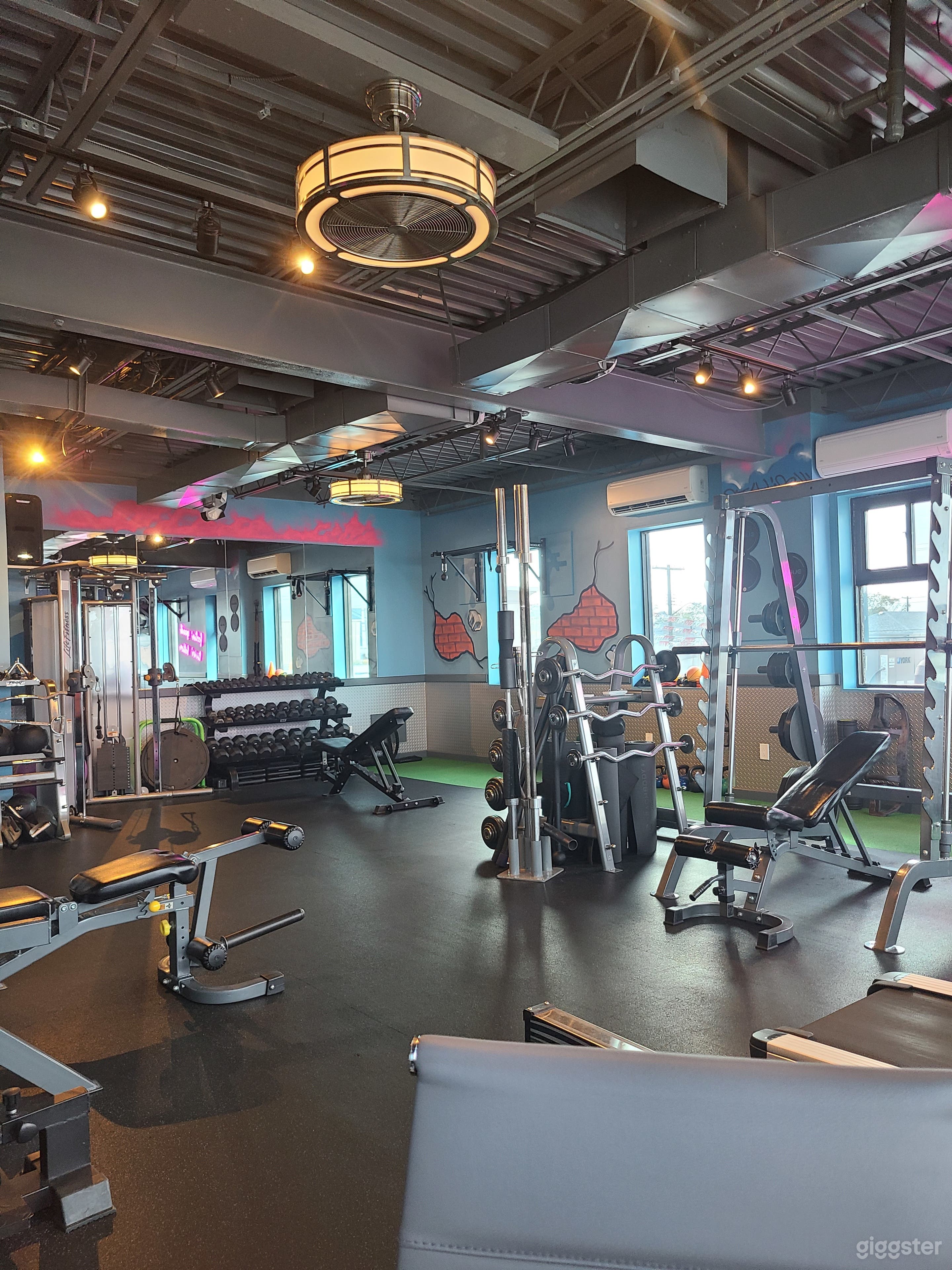 Day time with lights on.