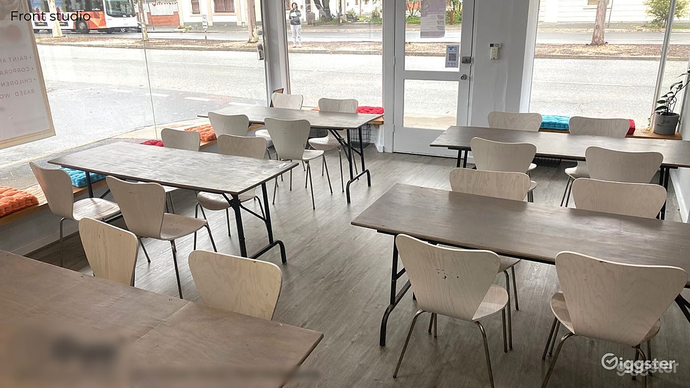 This is the front studio with chairs