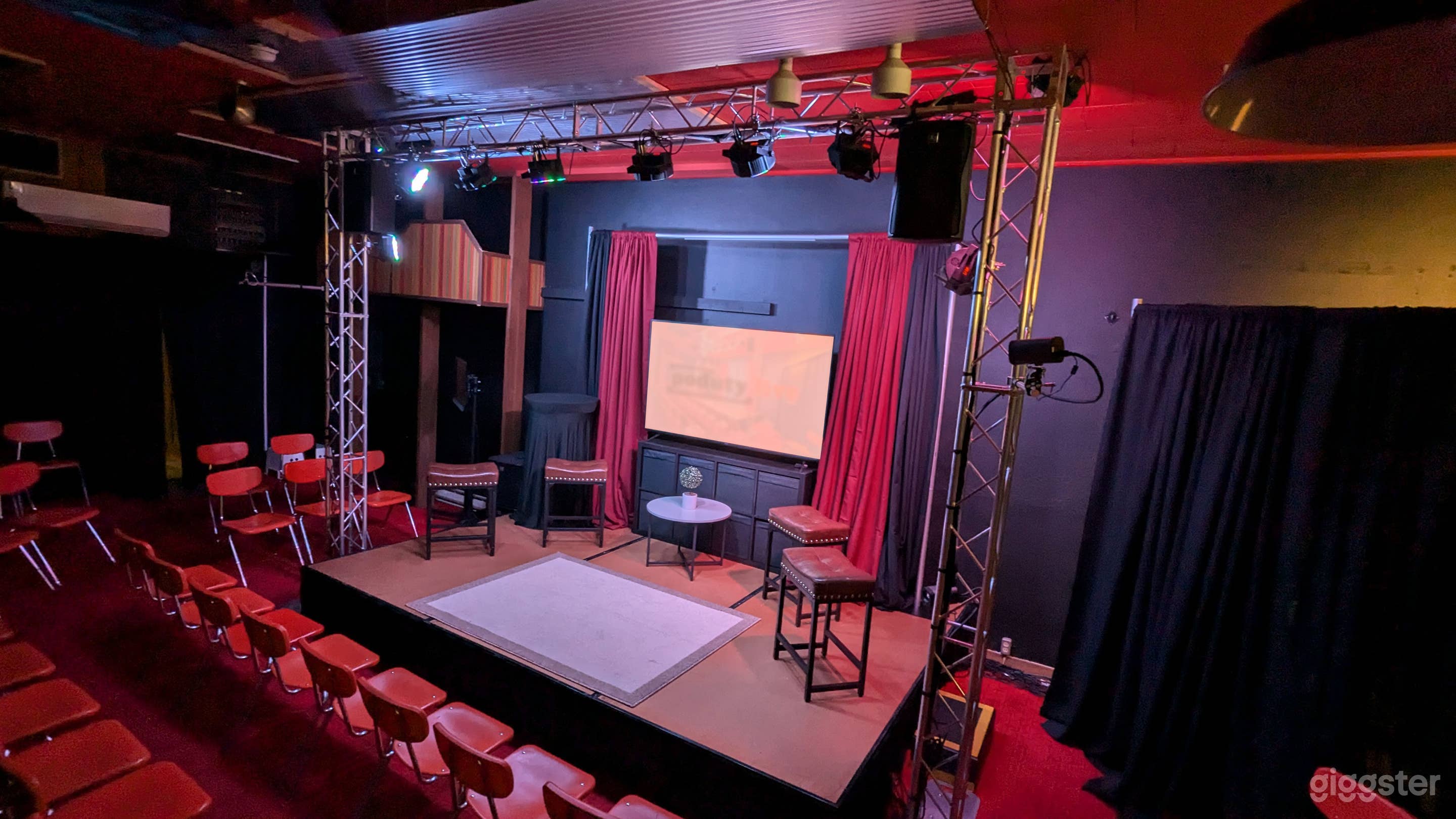 Top down angle view of the stage