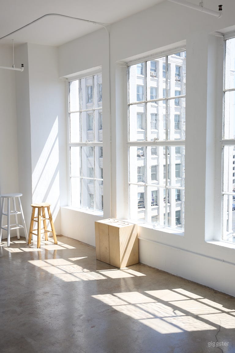  Morning Light- the light stays on these windows until about 1pm. Then it is soft and bright the rest of the day, with beautiful bounced light from neighboring buildings. 
