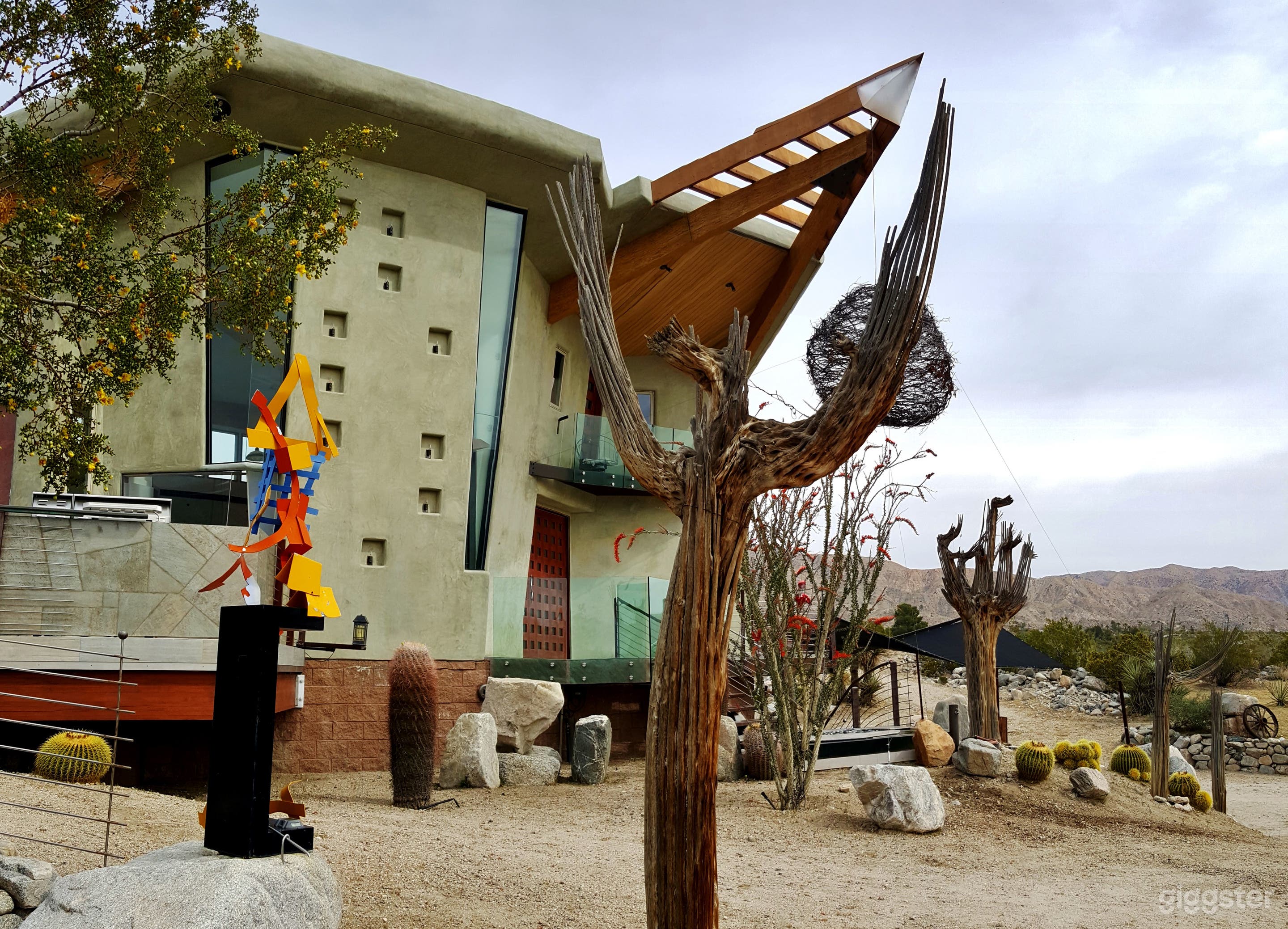 Modern sculptures around the property