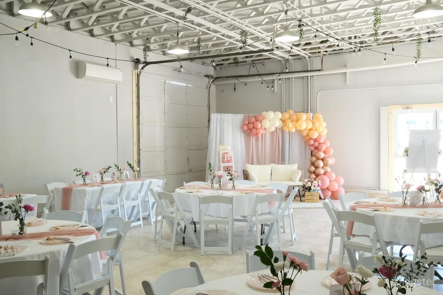 Babyshower. Chairs and tables complimentary, linens for rent and a decorator for hire for convenience.