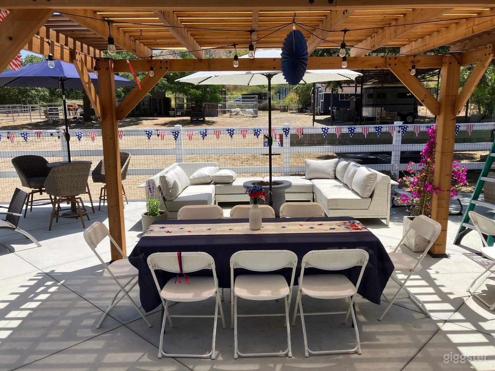 Easily accommodates rental chairs and tables for your special event.