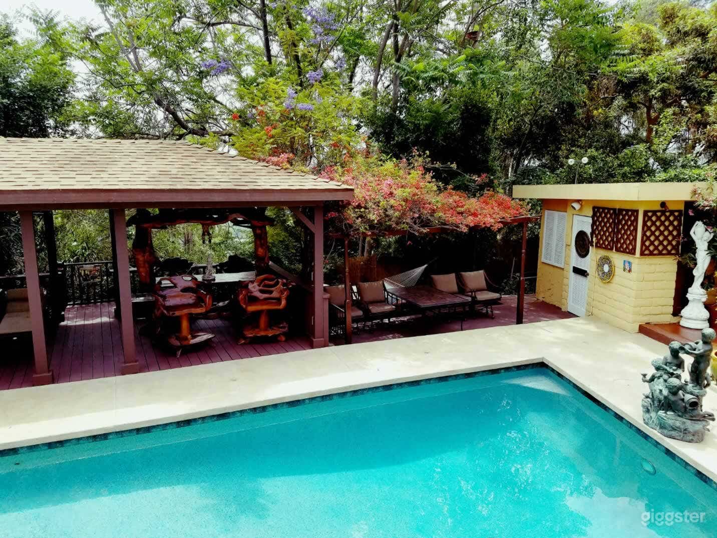 Garden Pool in a Beautiful Mediterranean Home Photo 4