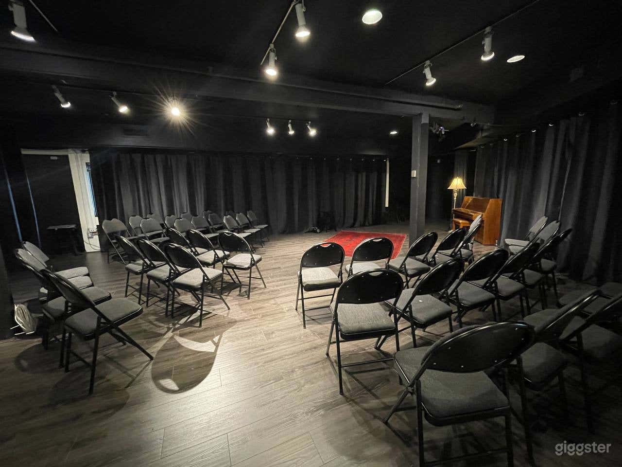 Experience our versatile 60-capacity theatre in the heart of Vancouver, perfect for music performances, shows, filmmaking, and photo shoots. Enjoy the well-equipped lighting and sound system, ample natural light, or transform it into a black box. 