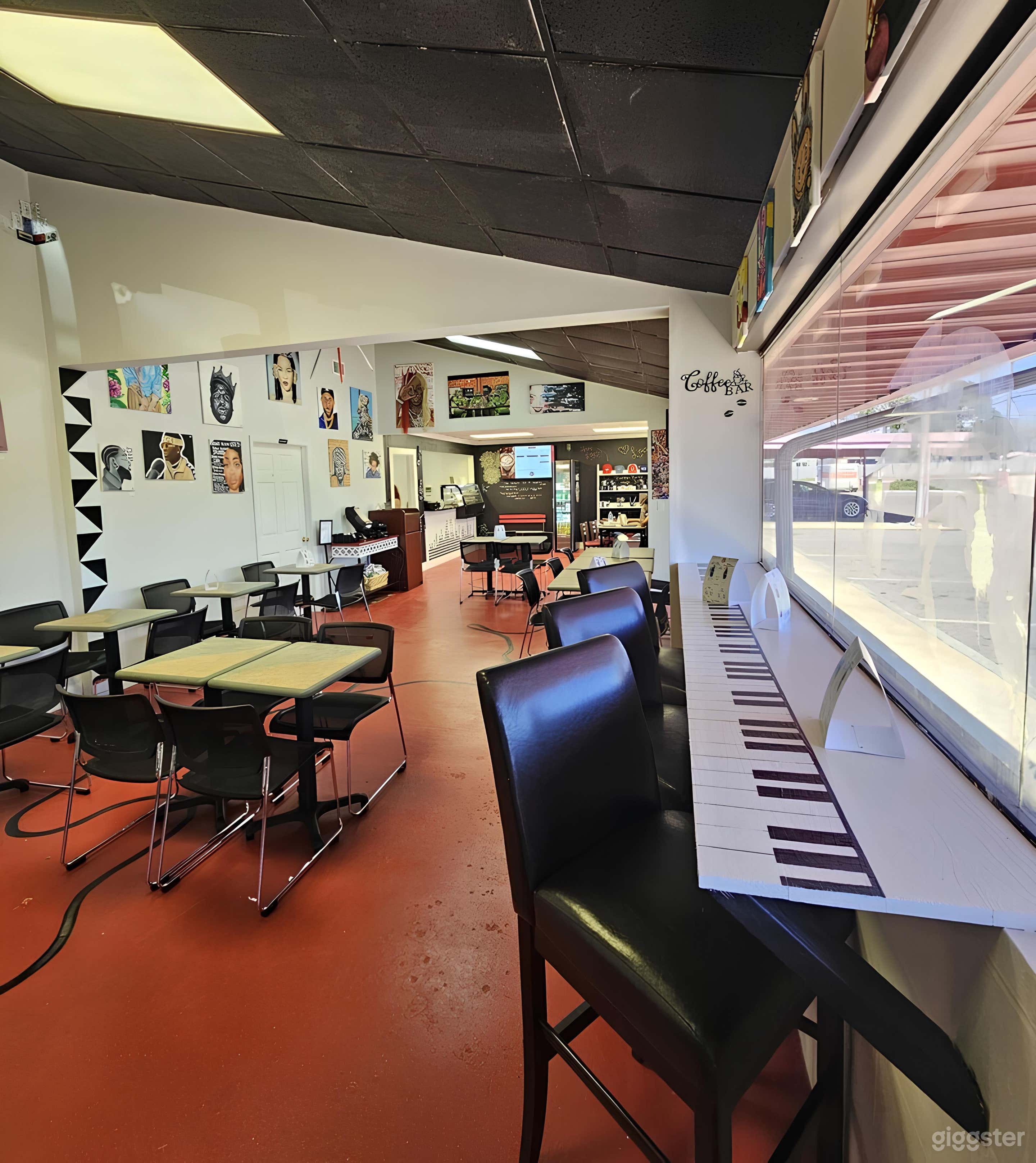 Music-Themed Coffee Lounge with Performance Stage Photo 2