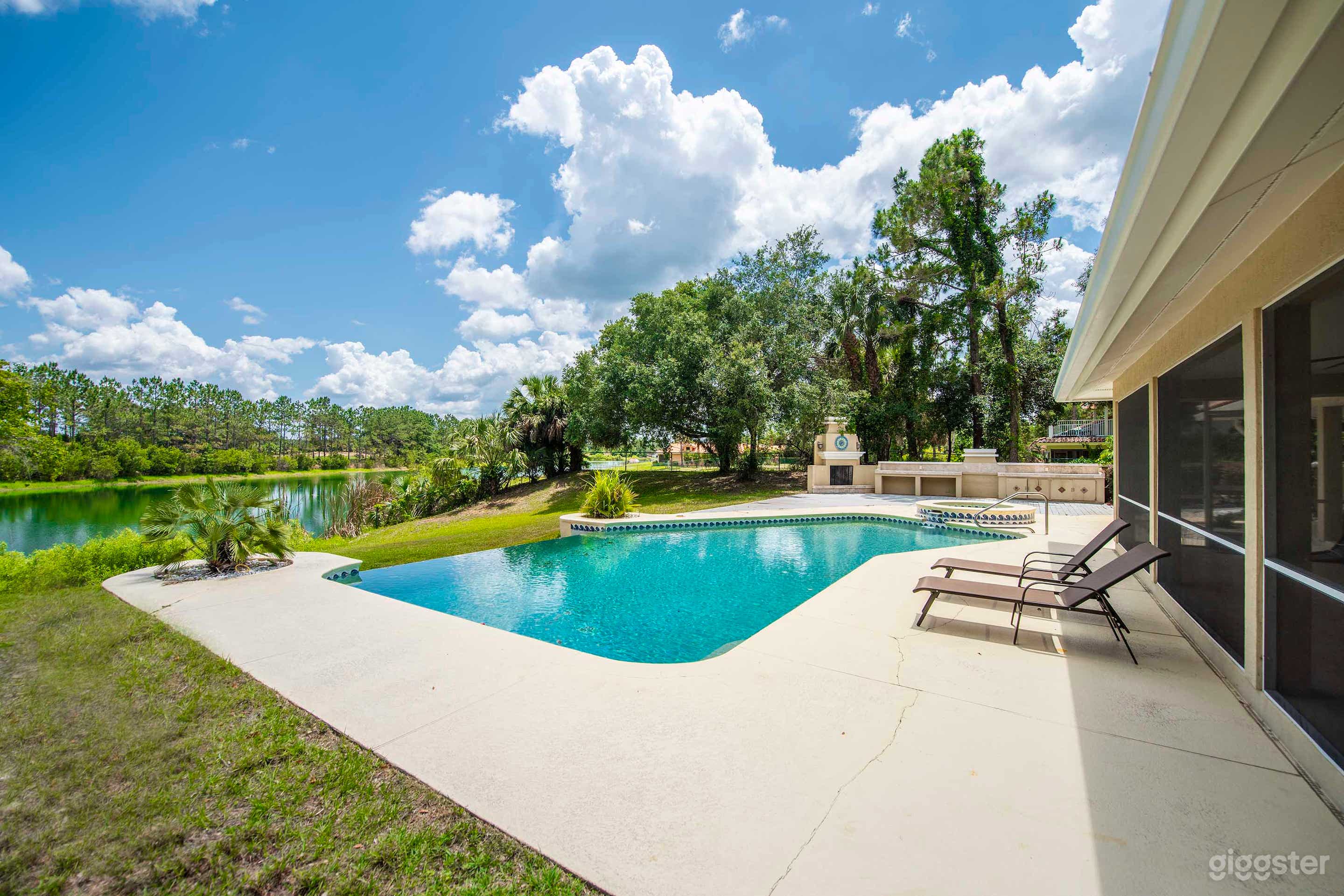 Rectangular Pool & Spa with Golf Views Photo 3