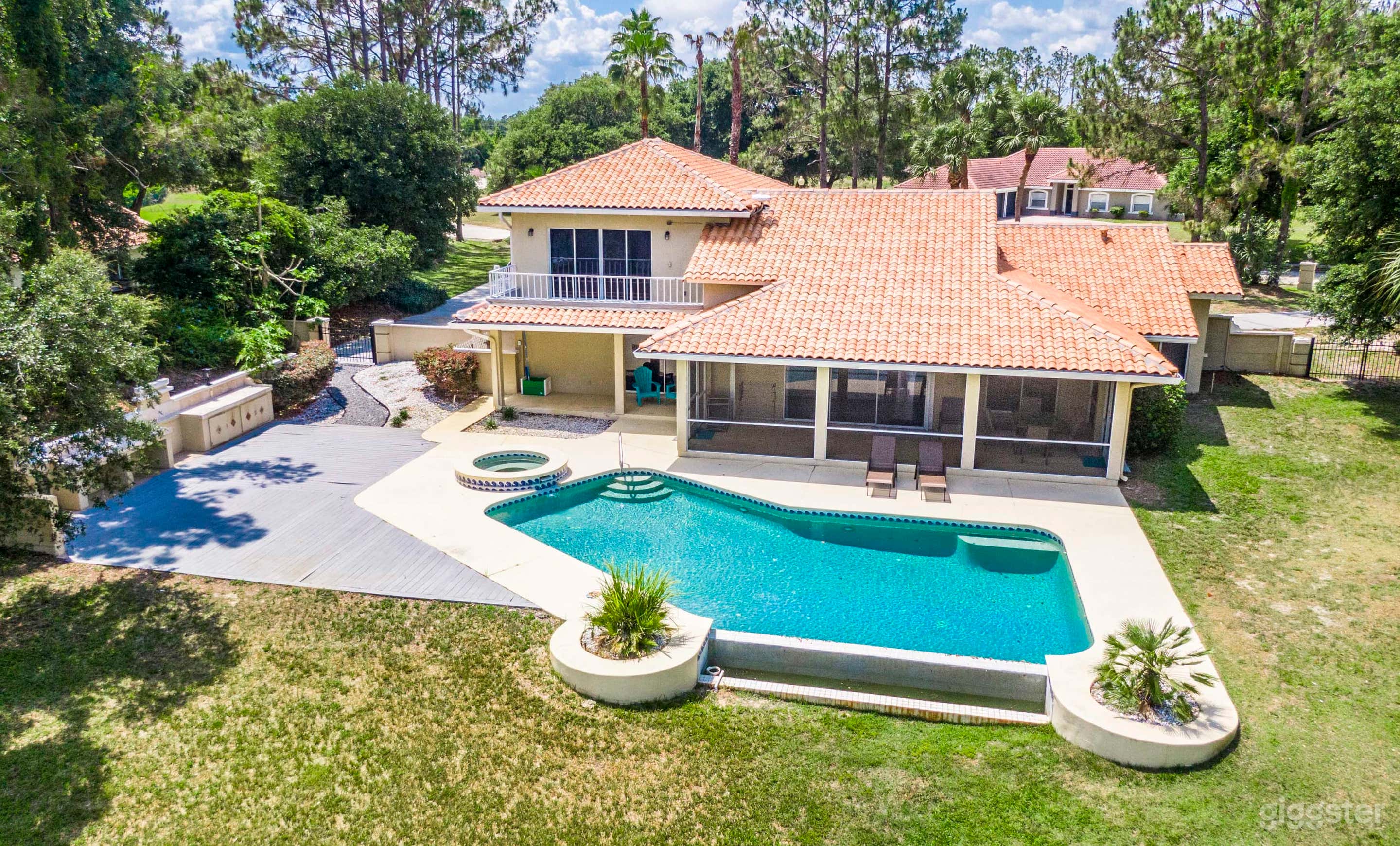 Rectangular Pool & Spa with Golf Views Photo 1