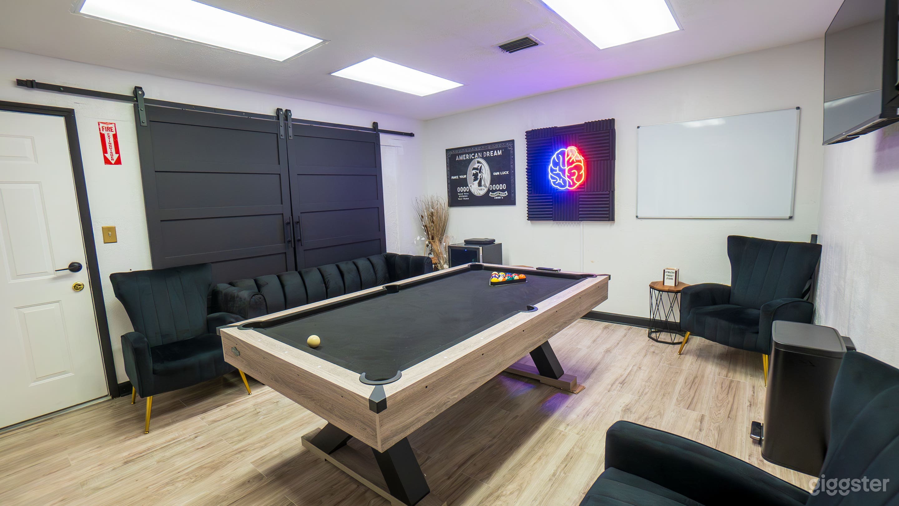 Comfortable waiting area with complimentary WIFI and water