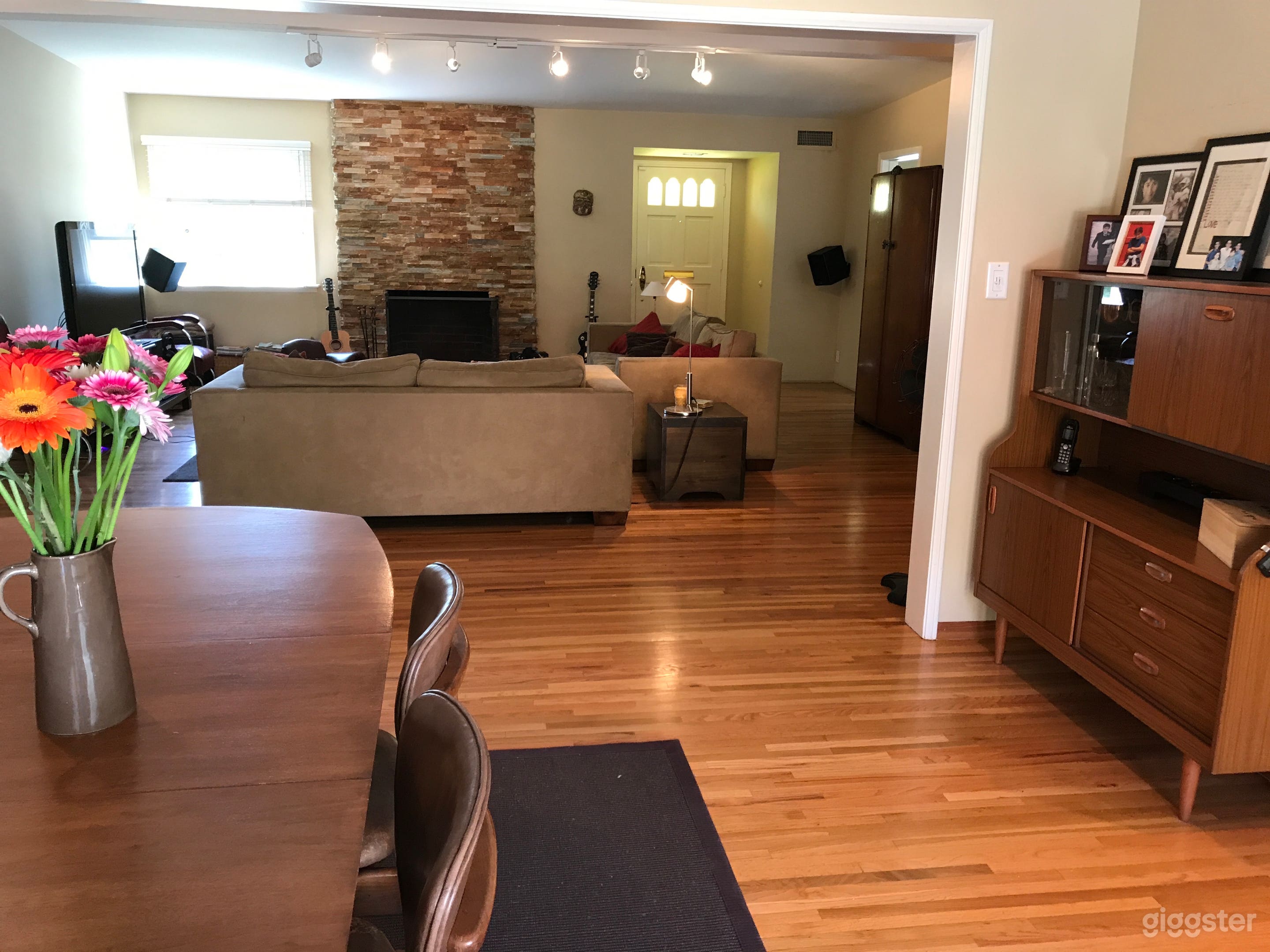 Floor plan allows for scenes to flow from living to dining to kitchen with ease.