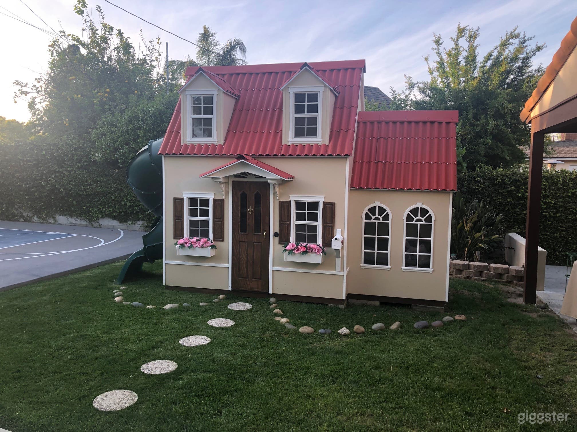 Kids playhouse includes a 2nd story lounge, and sofa and mini dining as well as AC and television