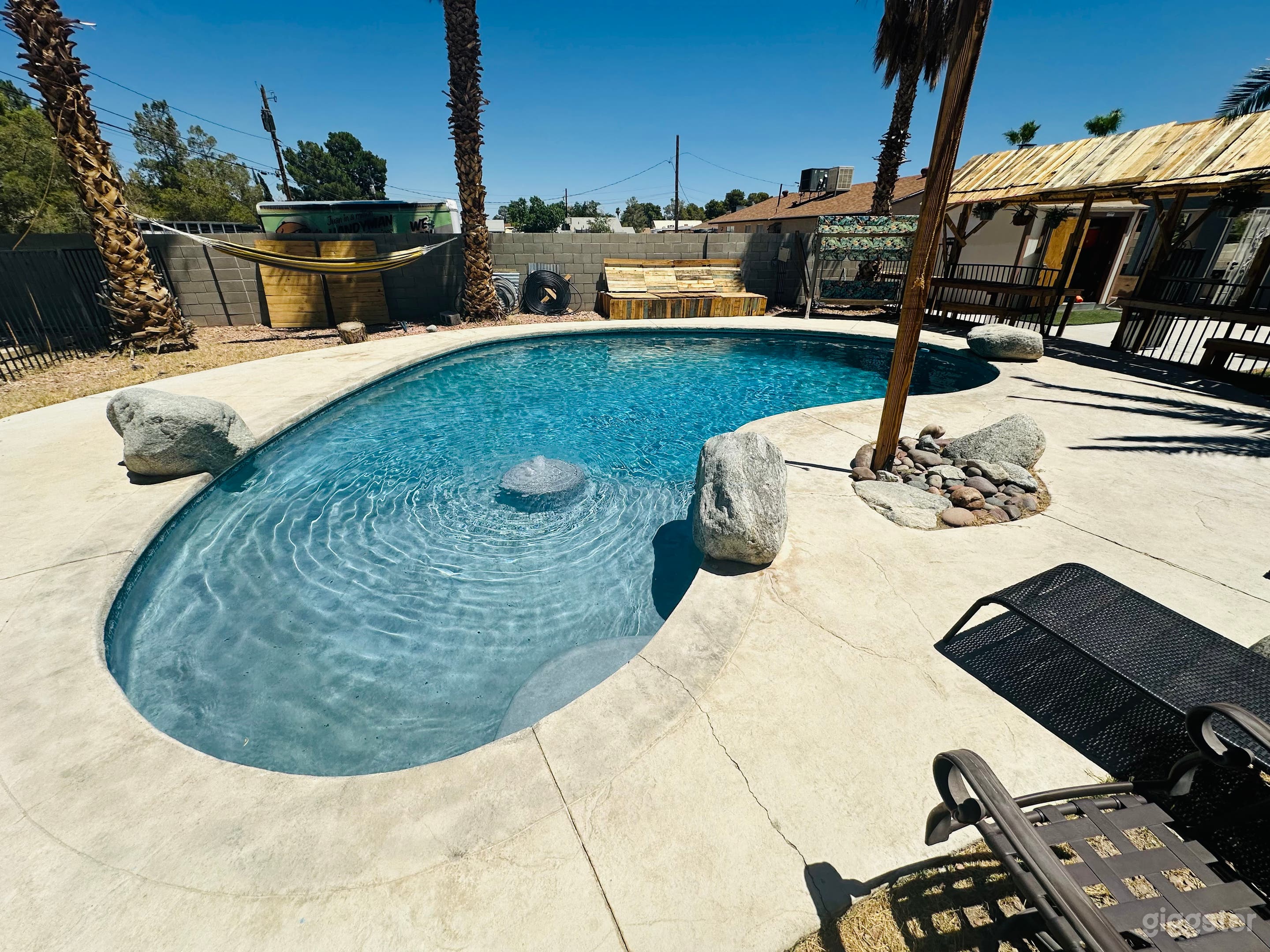 Rustic Backyard Private Pool Photo 2