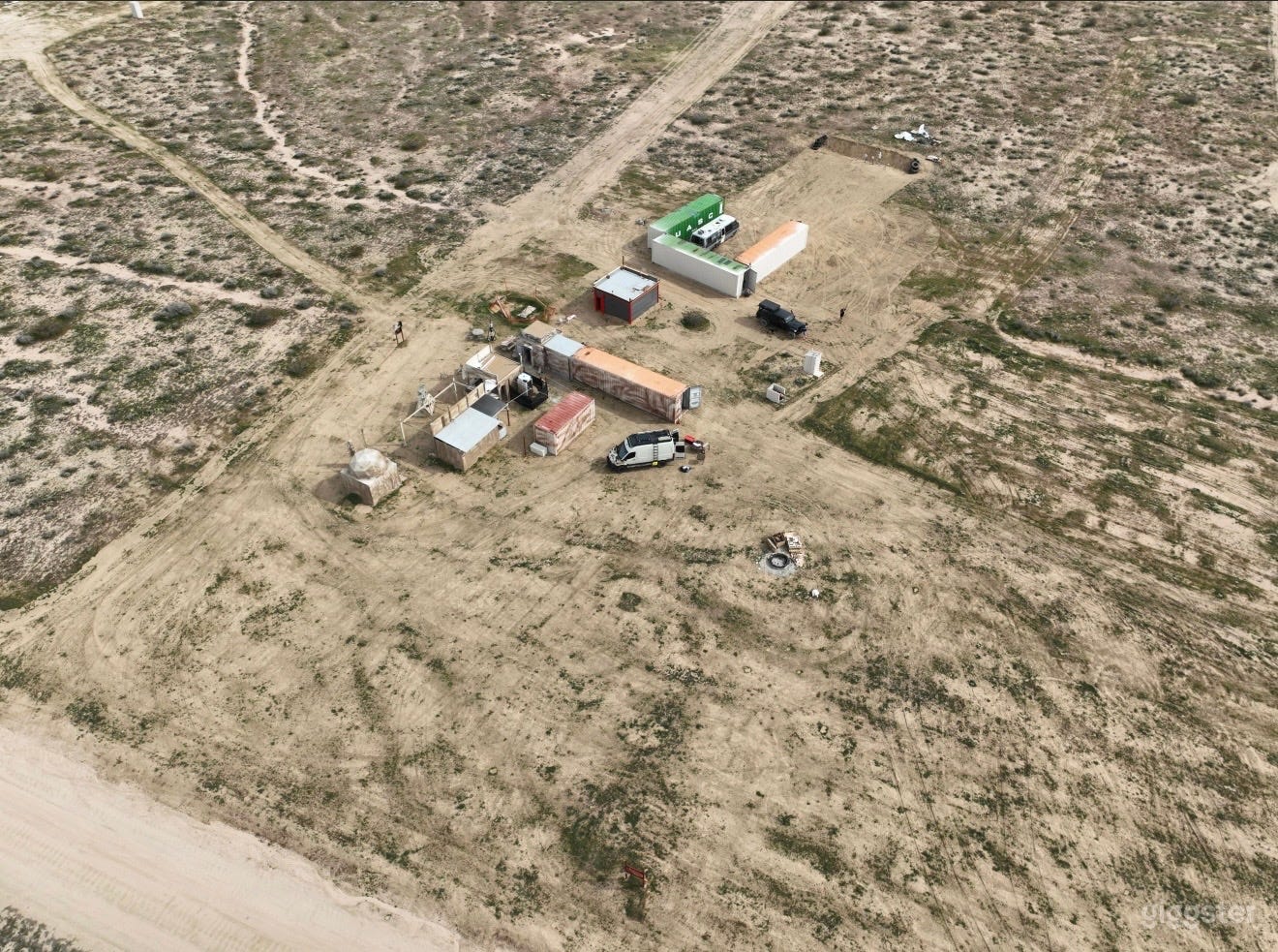 Aerial photo of buildings