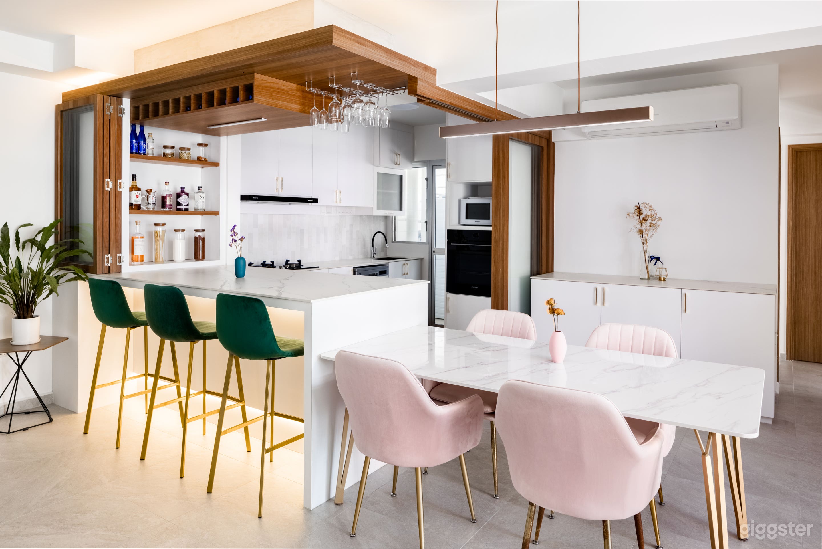 Hygge-styled, w kitchen island bar Photo 1