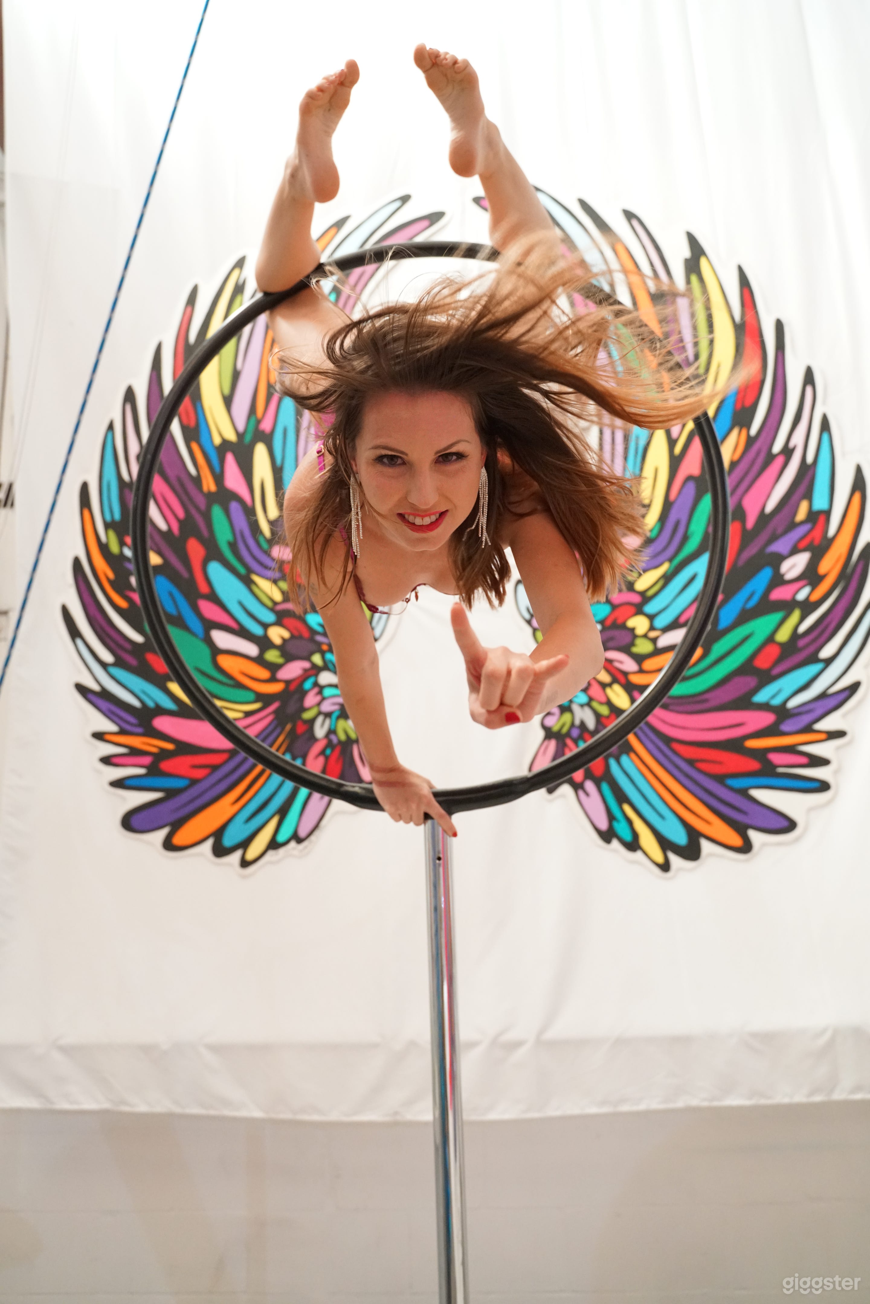 Colorful Wings & Lollipop Lyra/ Aerial Hoop/ Pole/ Rigging Photo 1