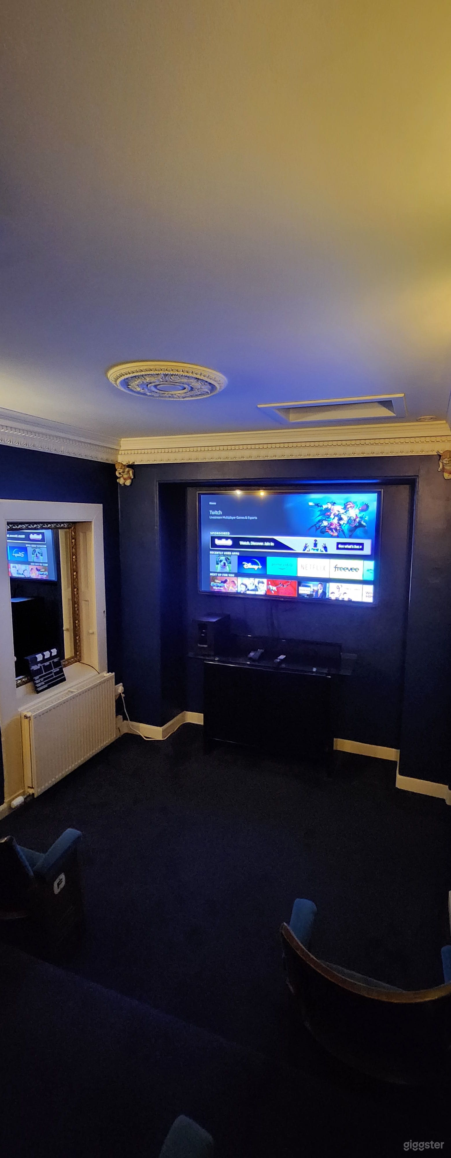 Blue Home Cinema in a Mansion Photo 2