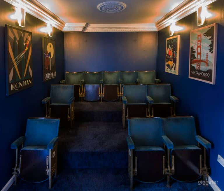  Blue Home Cinema in a Mansion 