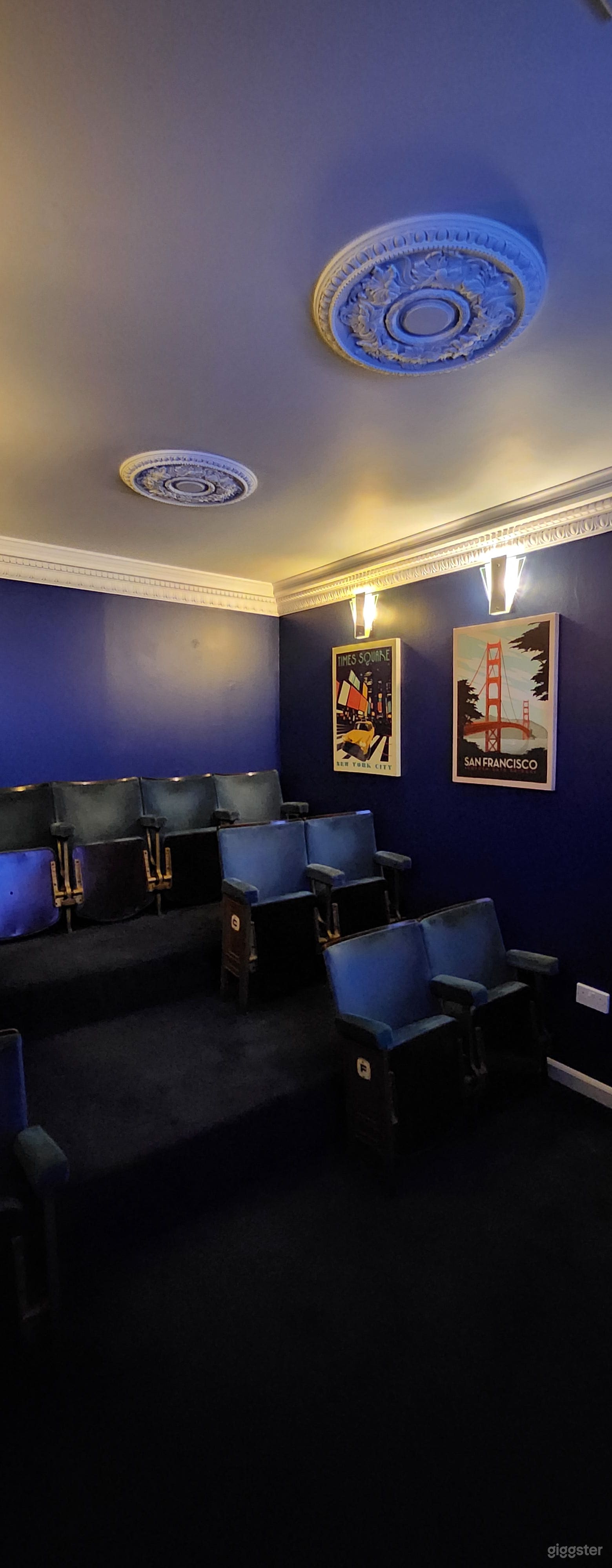 Blue Home Cinema in a Mansion Photo 3