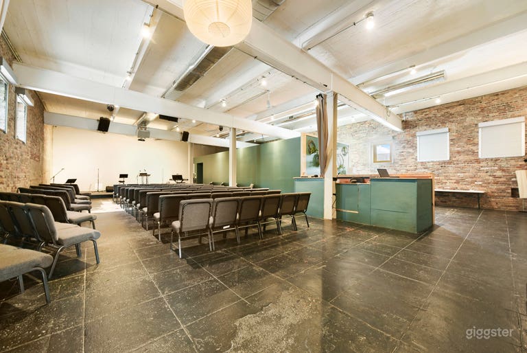  Open floor plate with exposed brick, exposed beams, polished concrete floors 