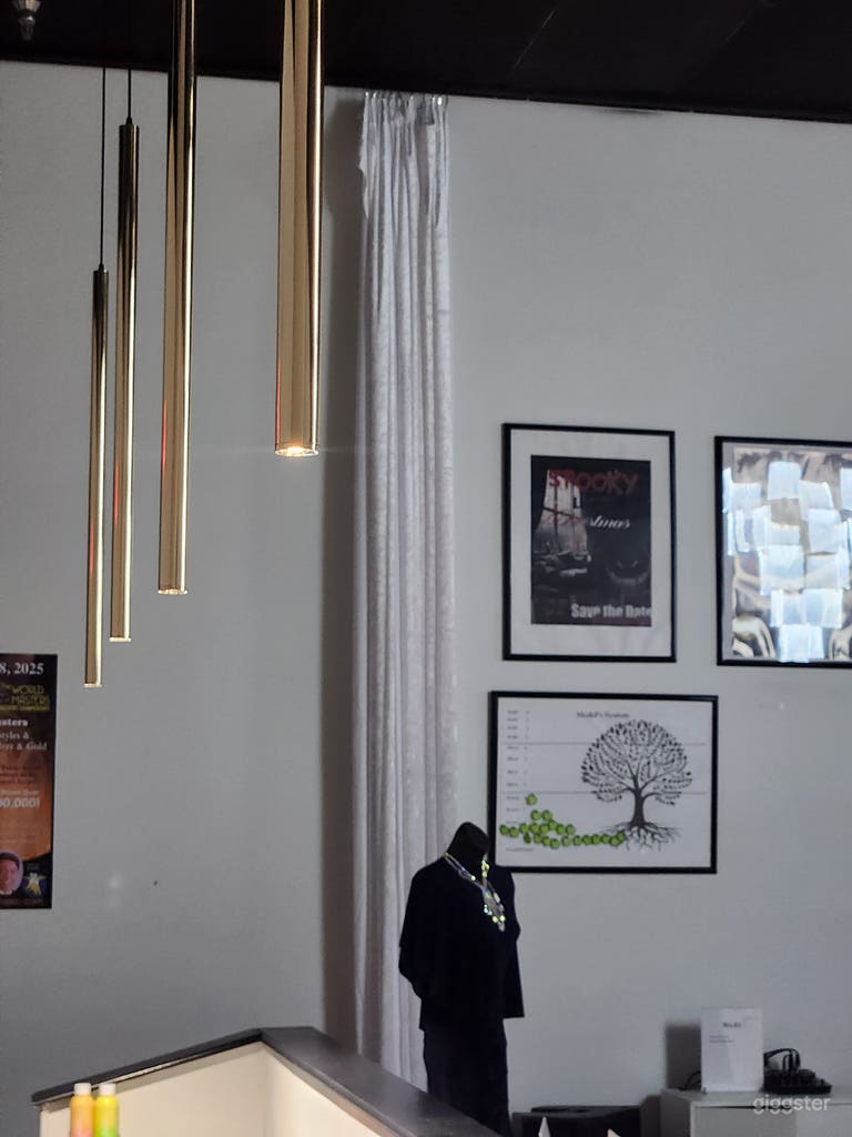  Our modern LED dimmable tube spot lights in the food serving area. 