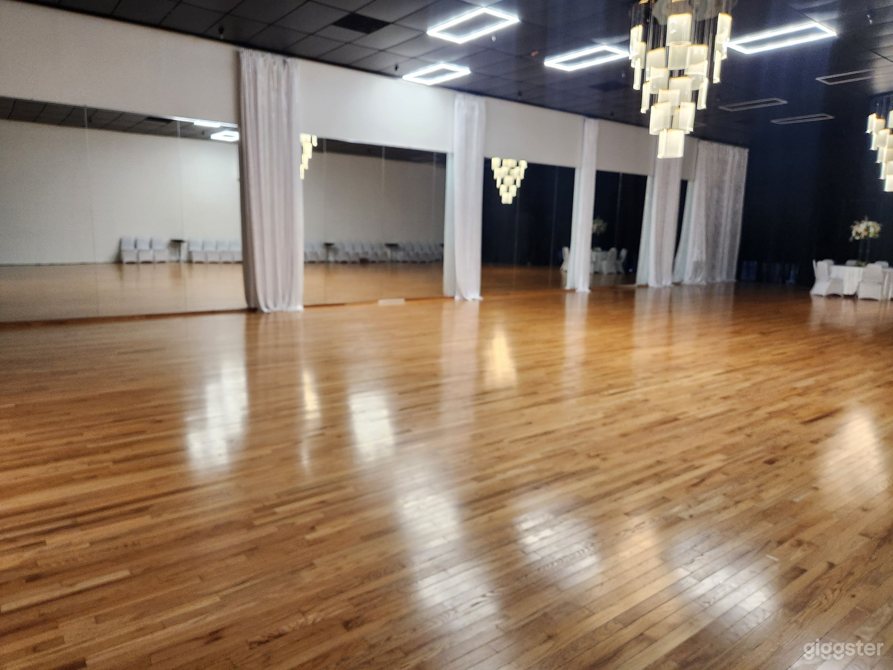 The main ballroom area 82 x 40 ft. View from the back right.